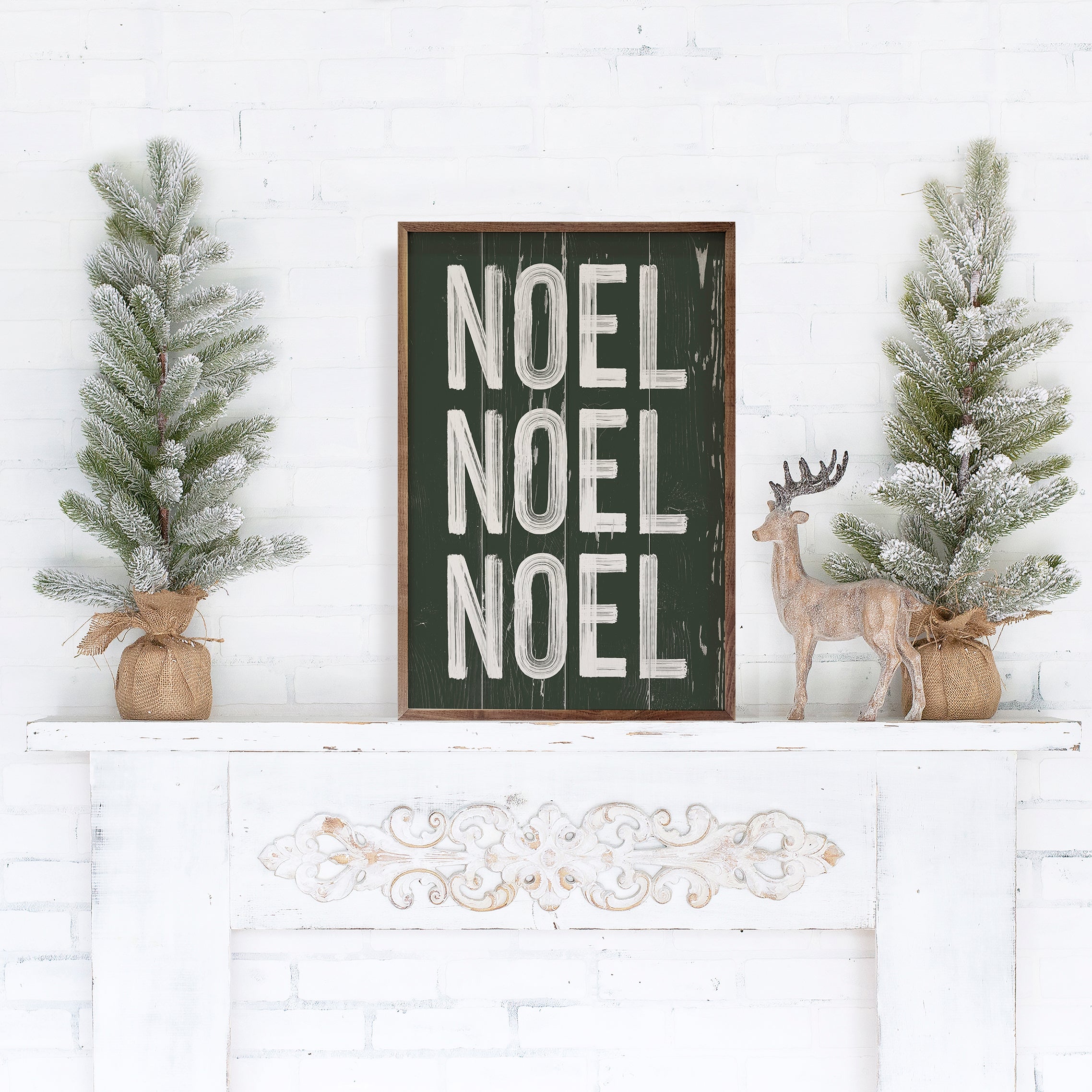 Noel Repeat On Green 10x16 / Green