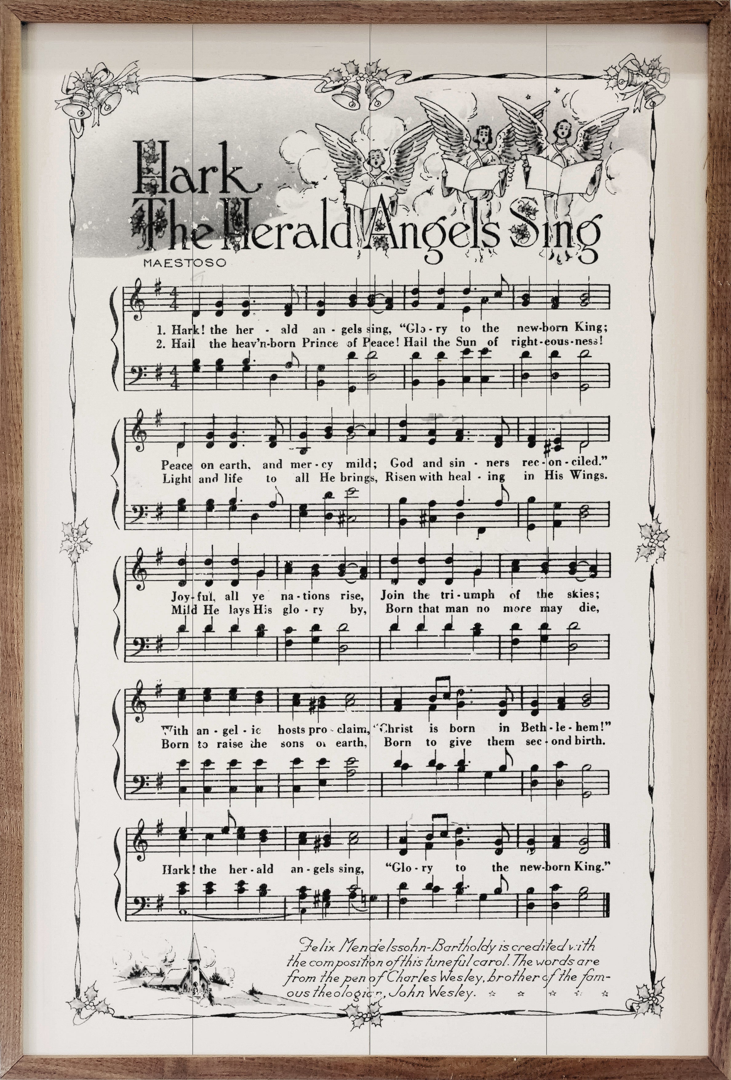 Hark The Herald Angels Sing Sheet Music 10x16 / White