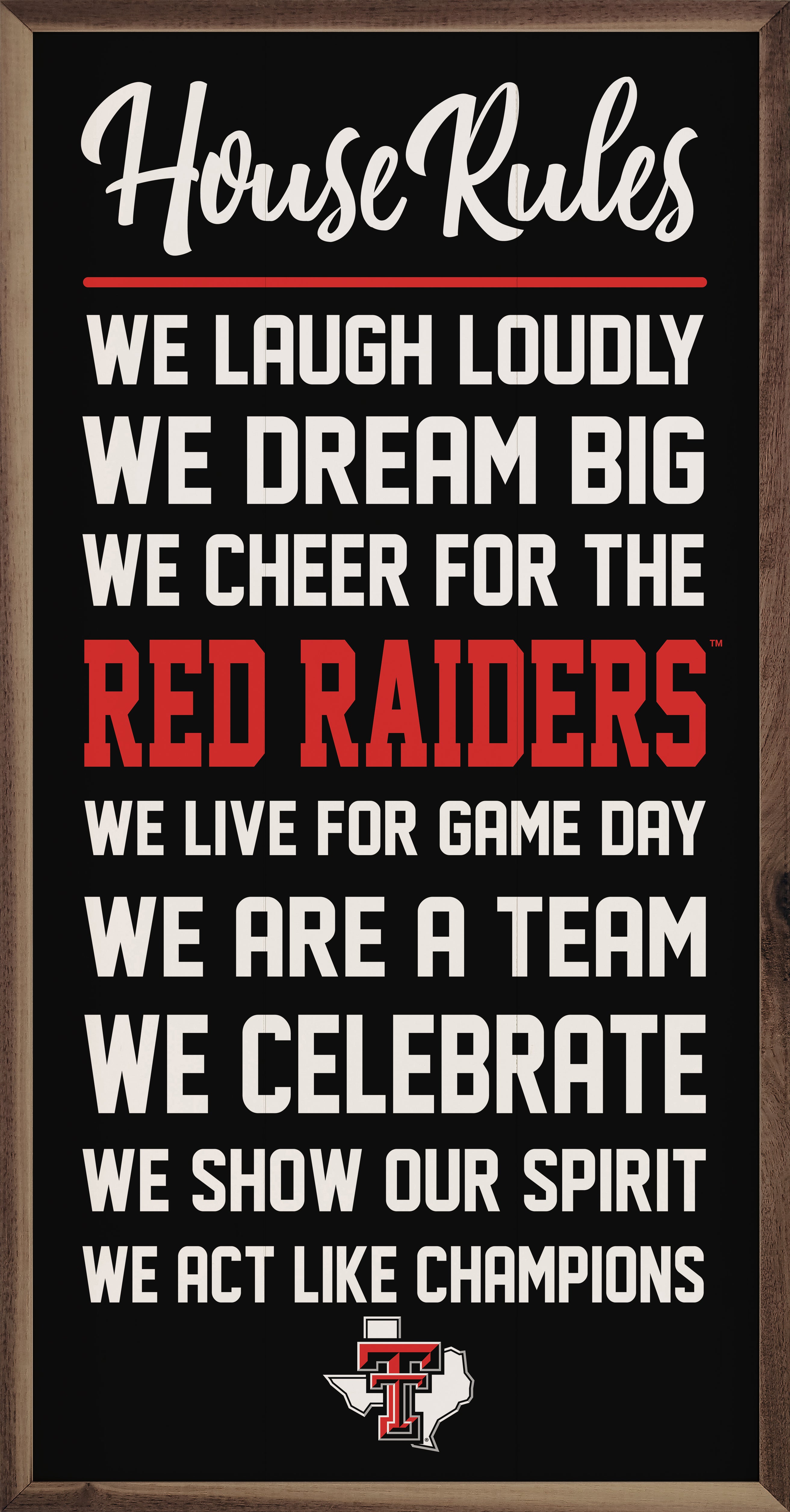 House Rules Texas Tech 12x24 / Black