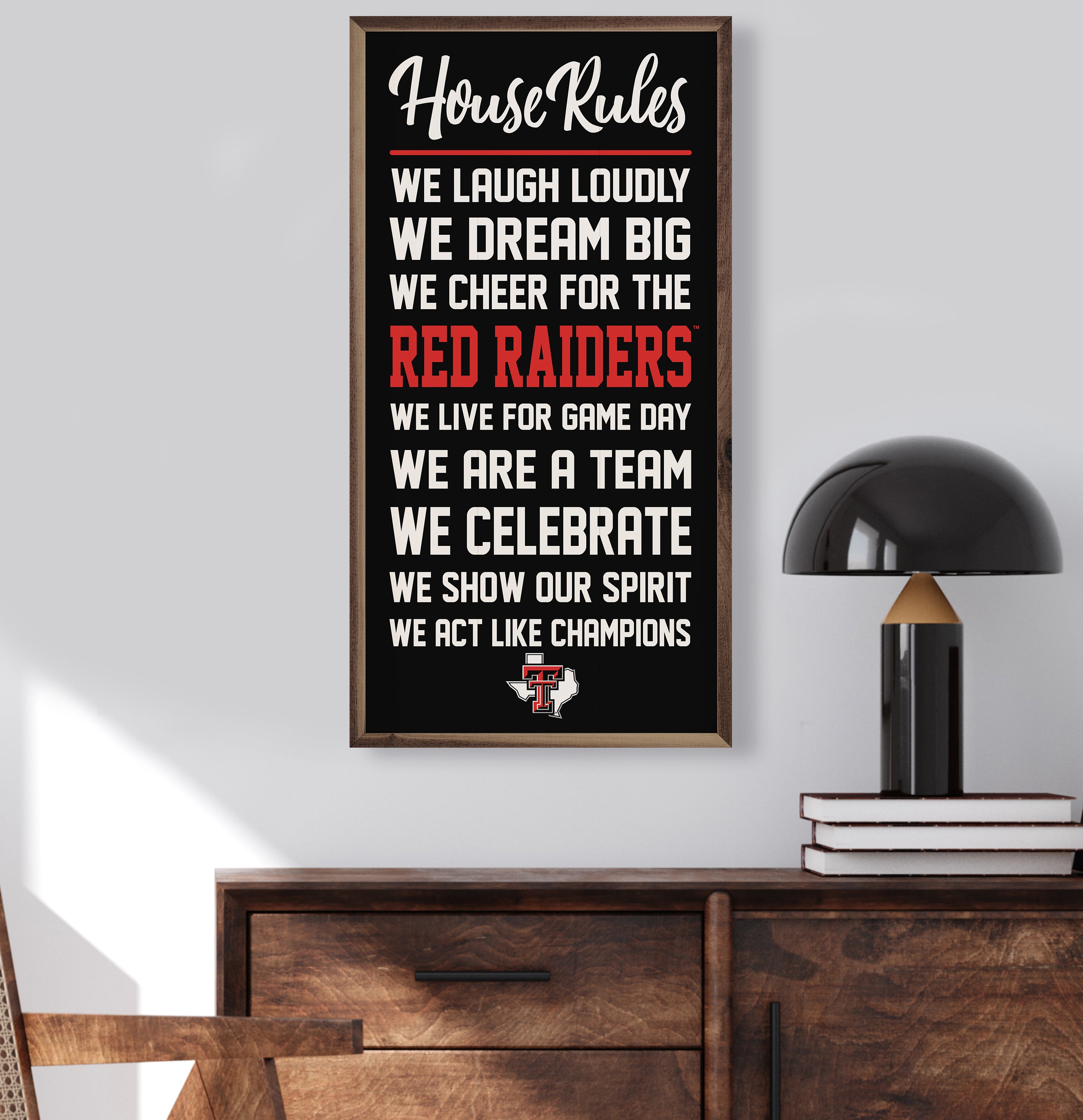House Rules Texas Tech 12x24 / Black