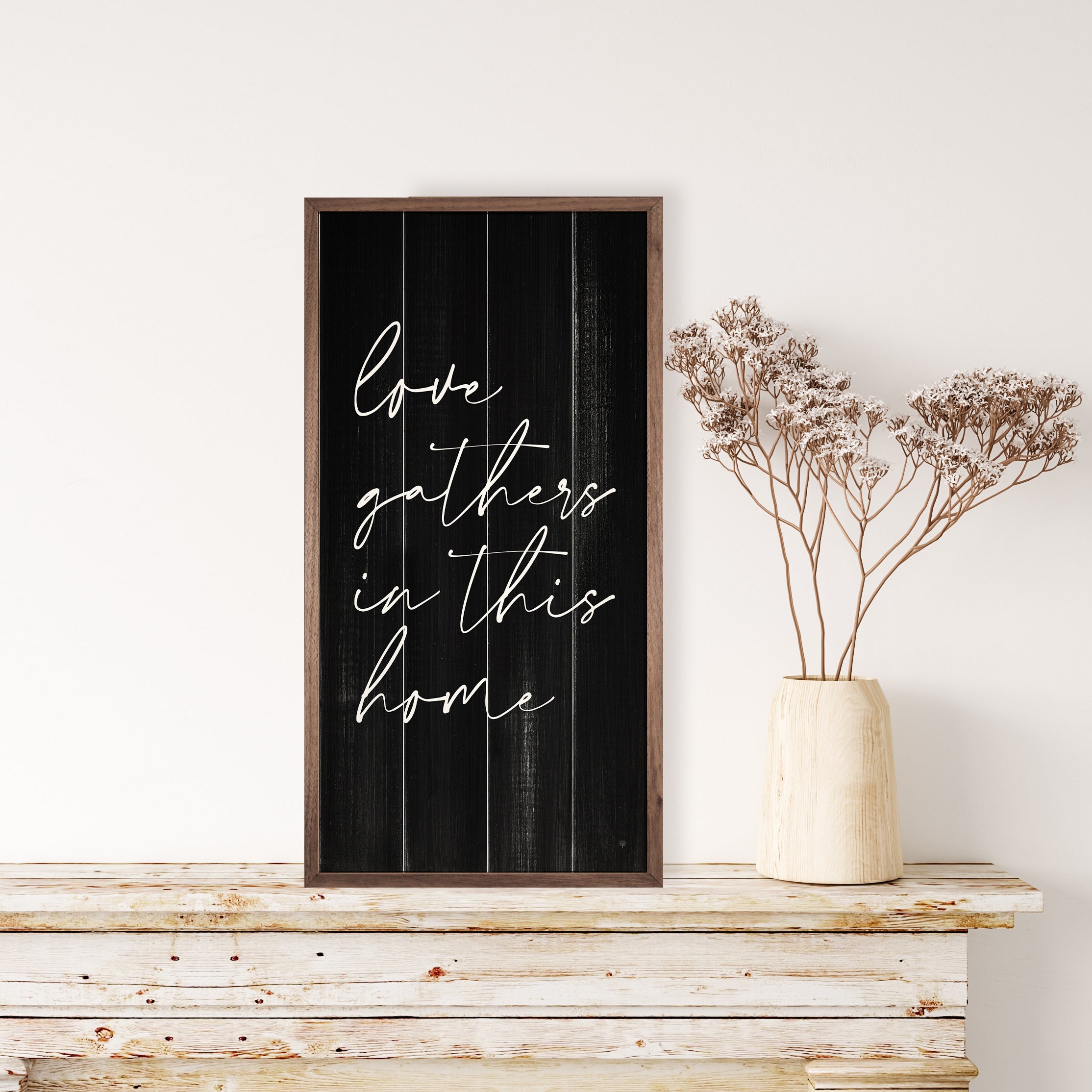 Love Gathers Black 12x24 / Black