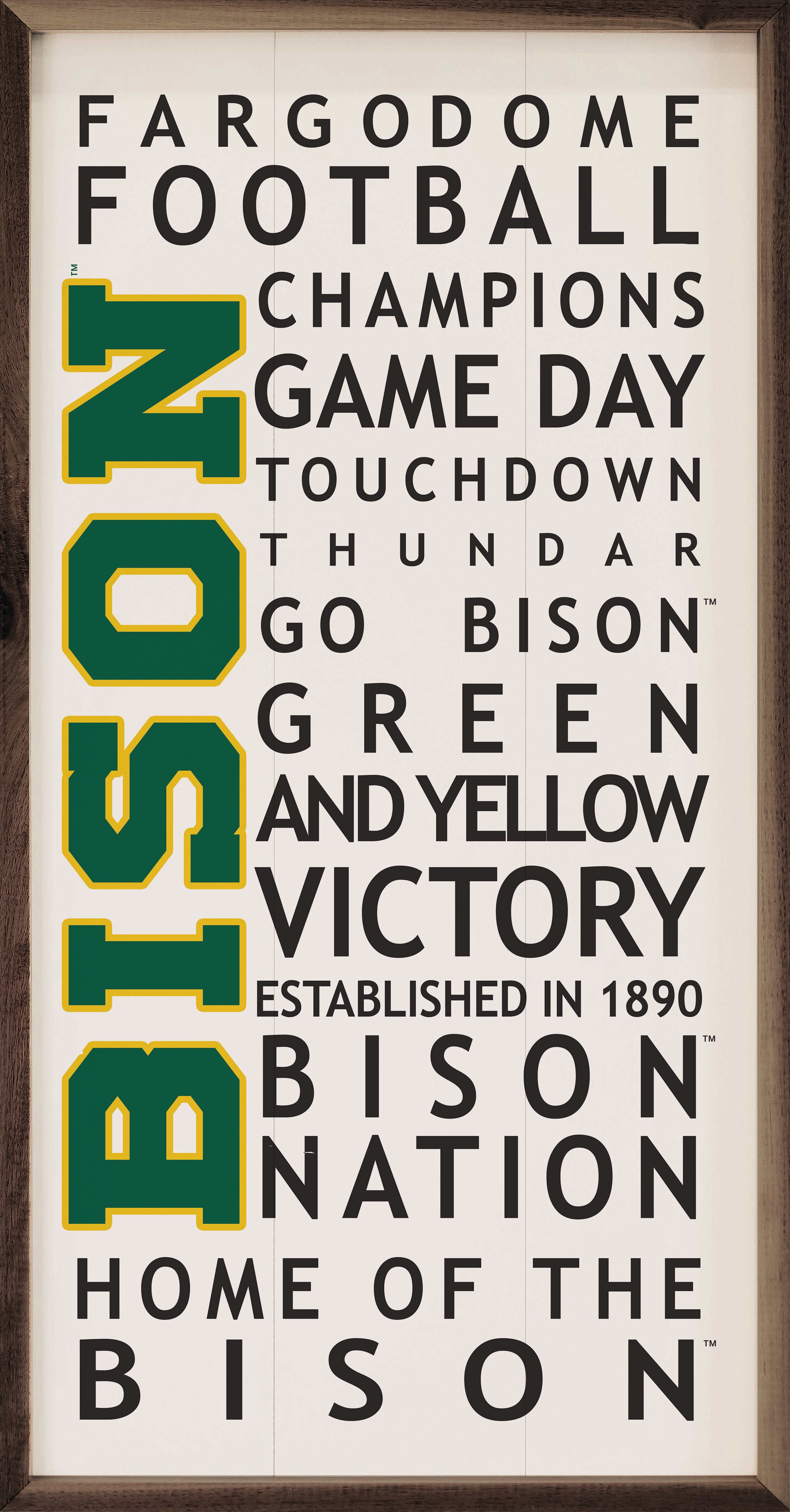 University Words NDSU 12x24 / White