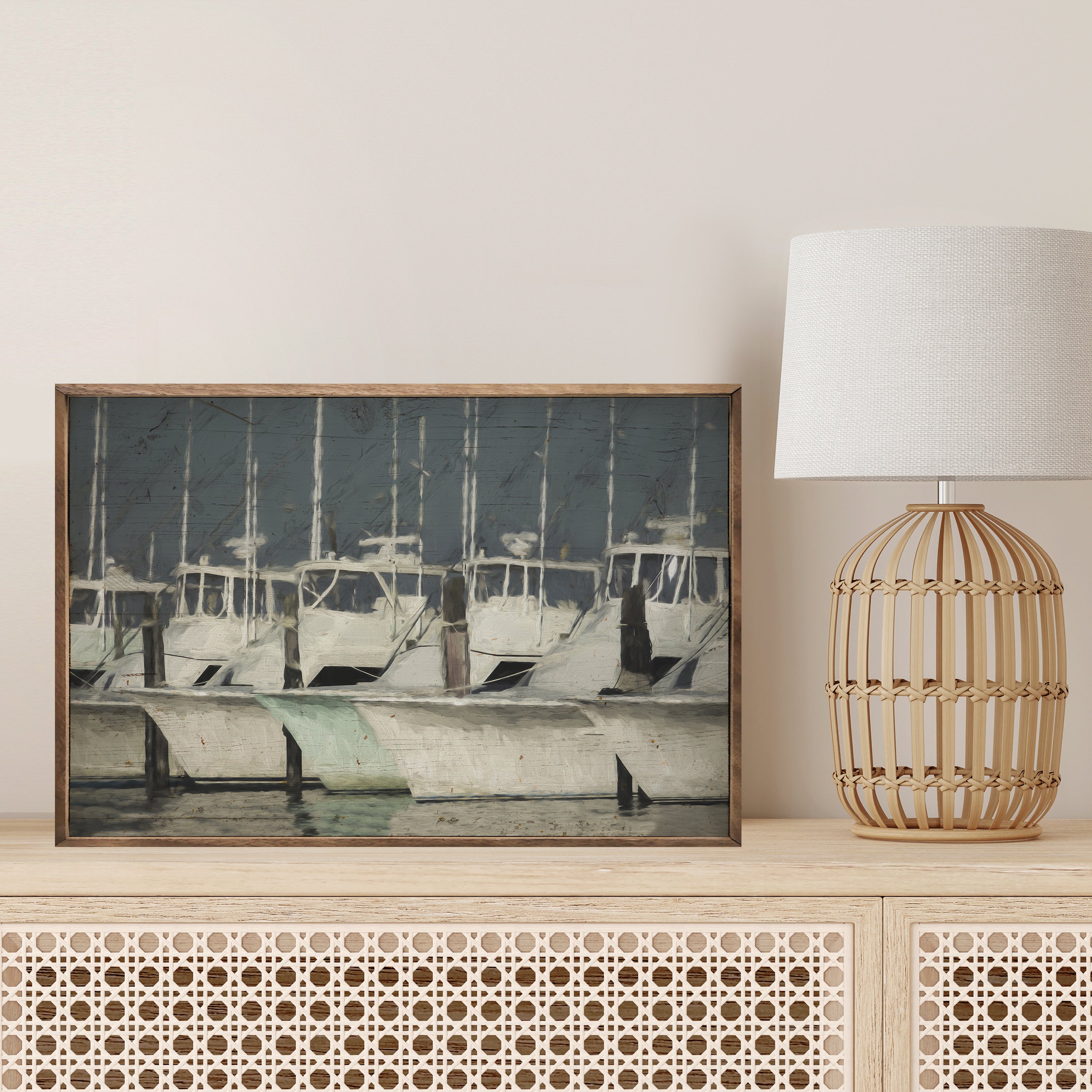 Coastal Fishing Boats 16x10 / Multi-Color