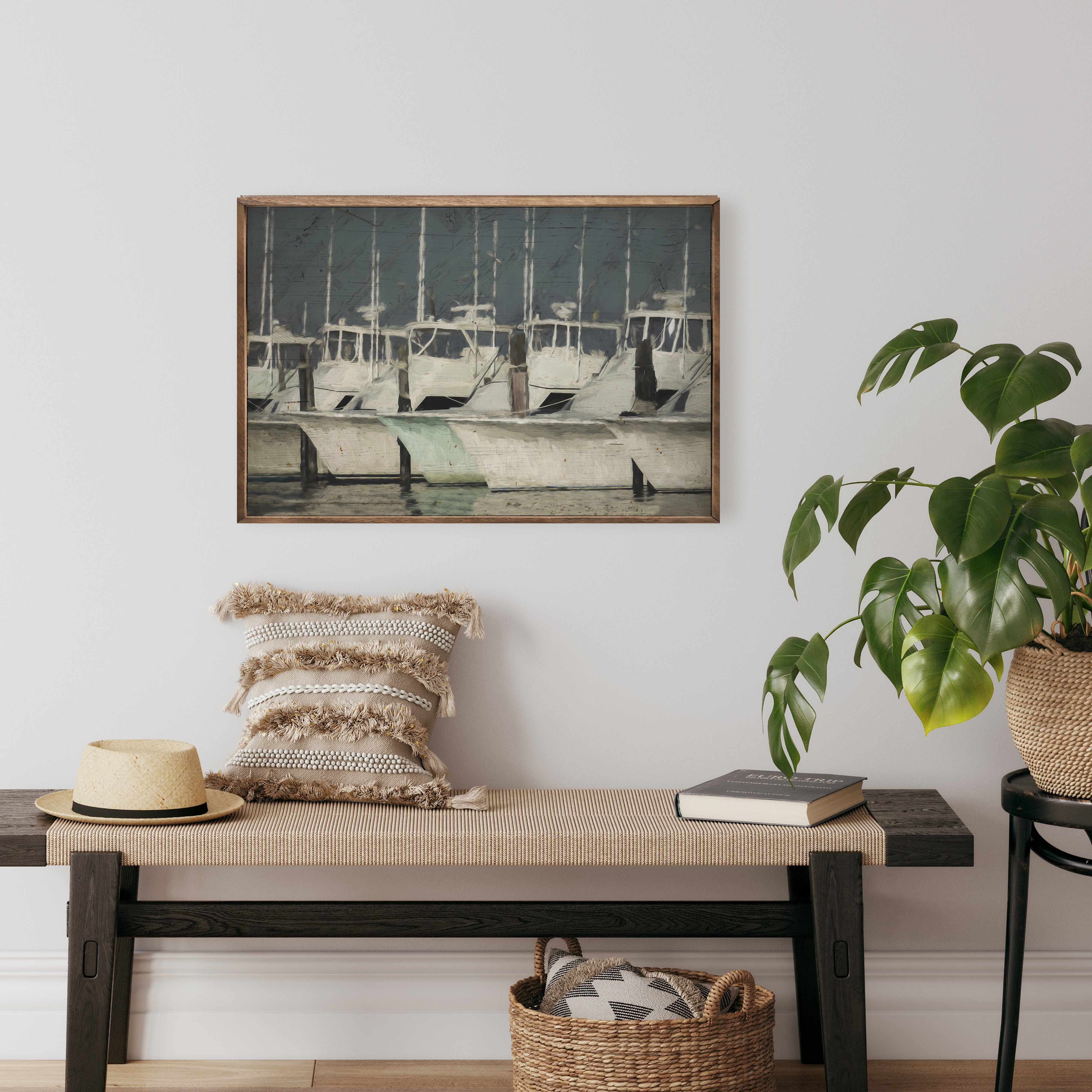 Coastal Fishing Boats 16x10 / Multi-Color