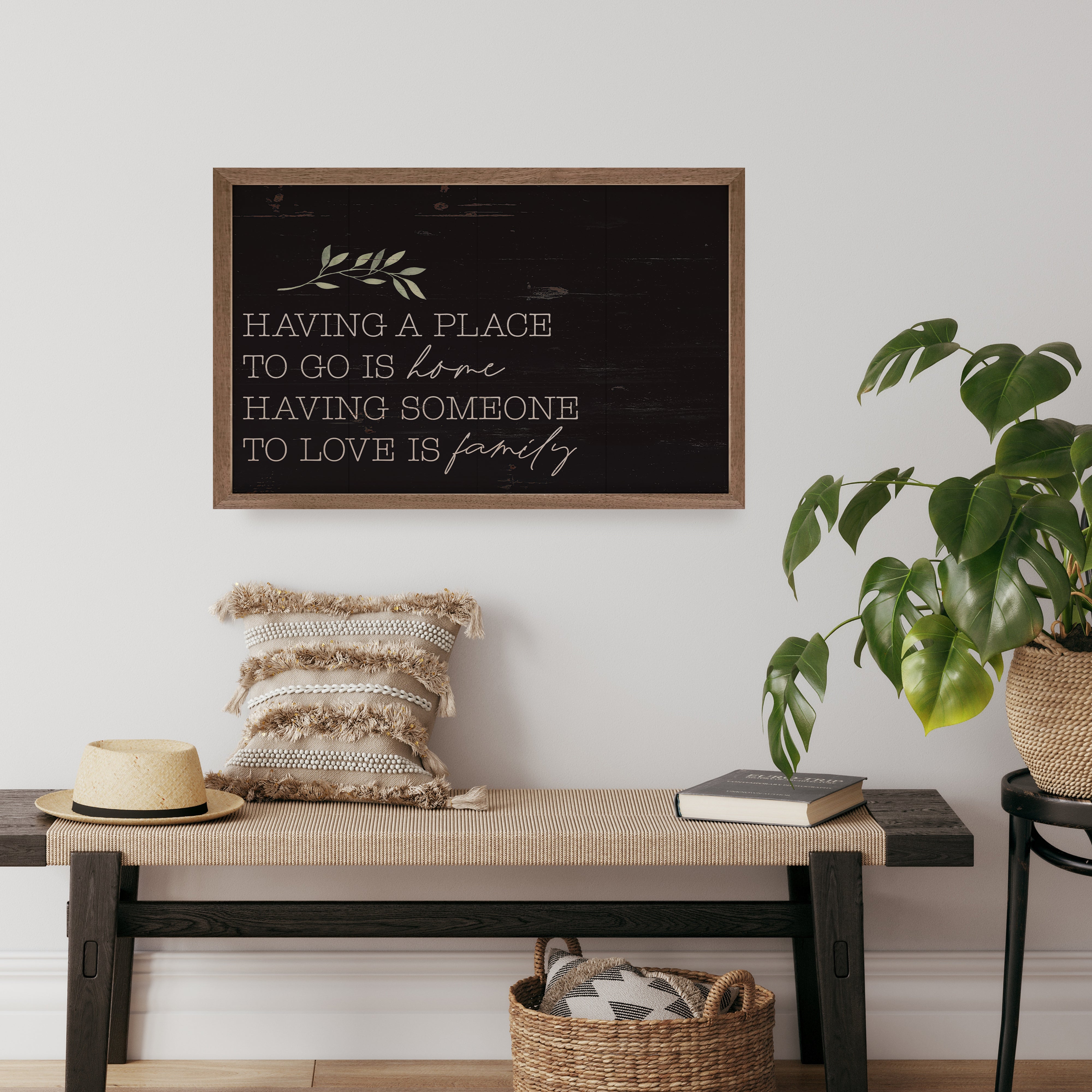Having A Place Greenery Black 16x10 / Black