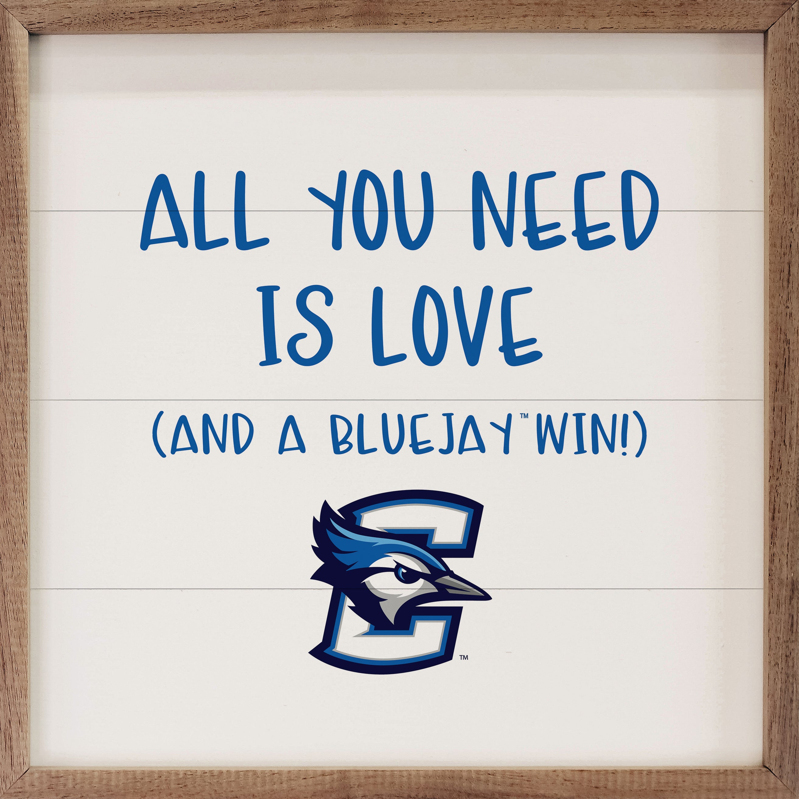 All You Need Is Love And A Creighton Win 16x16 / White