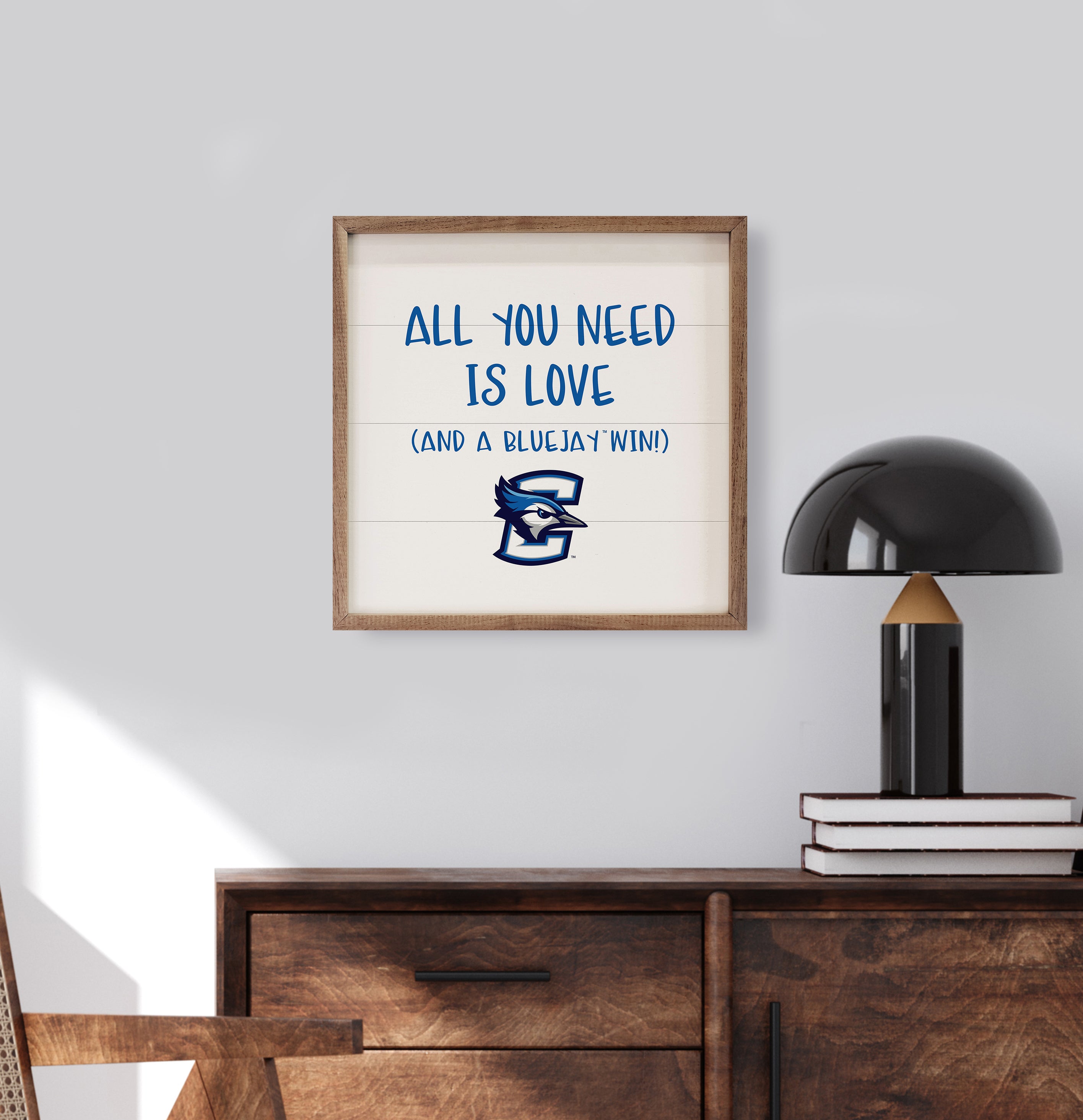 All You Need Is Love And A Creighton Win 16x16 / White