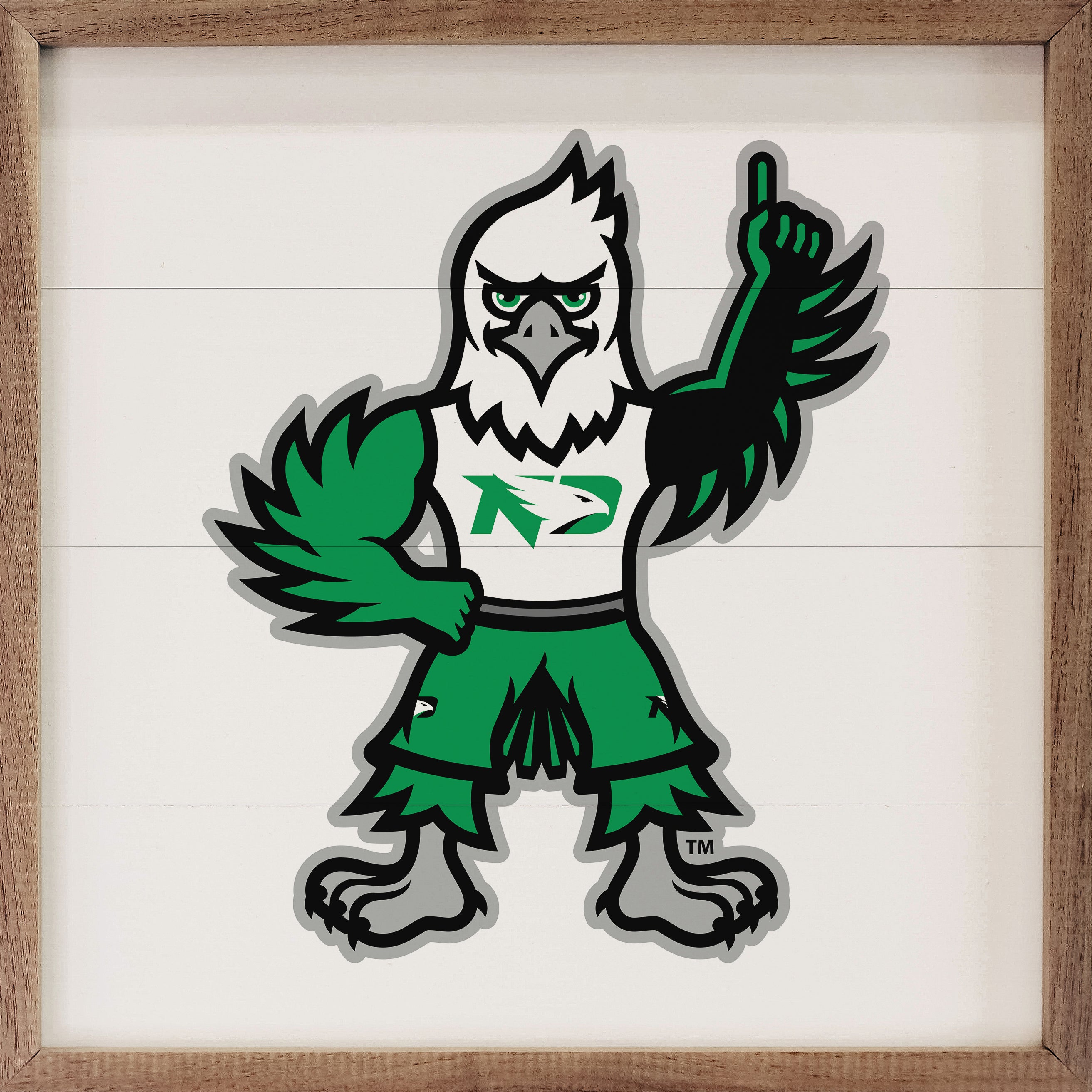 Bold Mascot North Dakota 16x16 / White