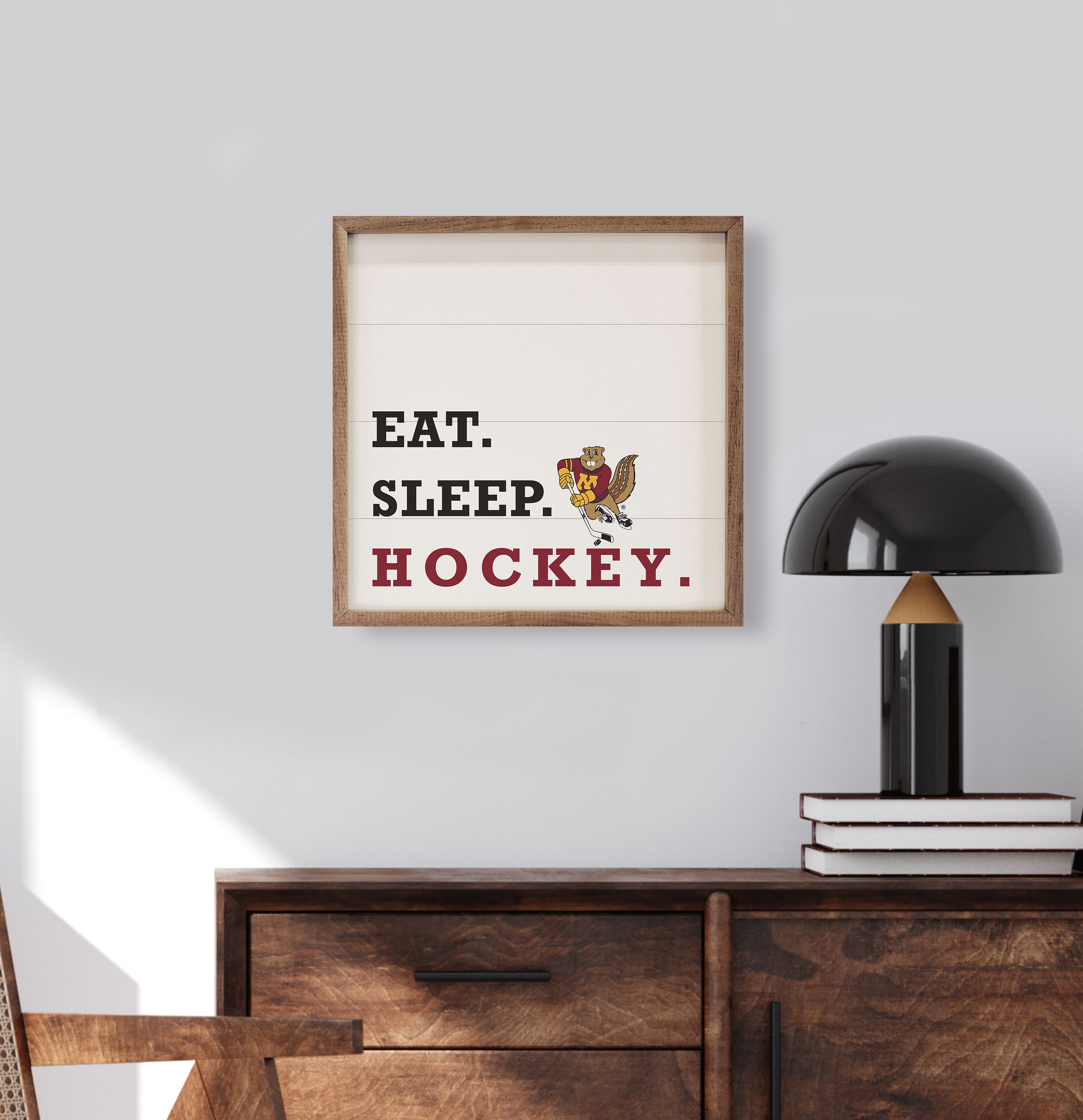 Eat Sleep Hockey Minnesota 16x16 / White