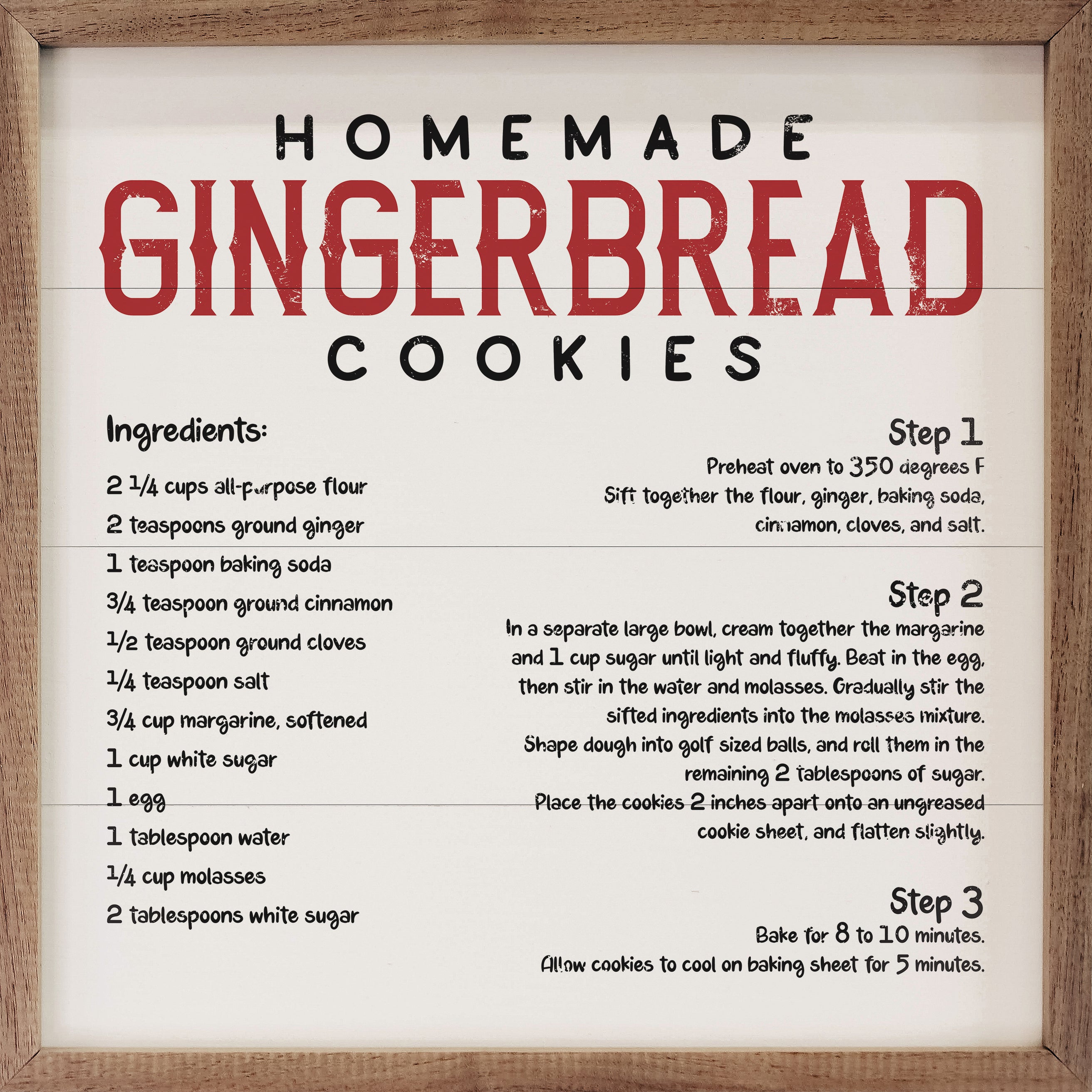 Gingerbread Cookie Recipe White 16x16 / White