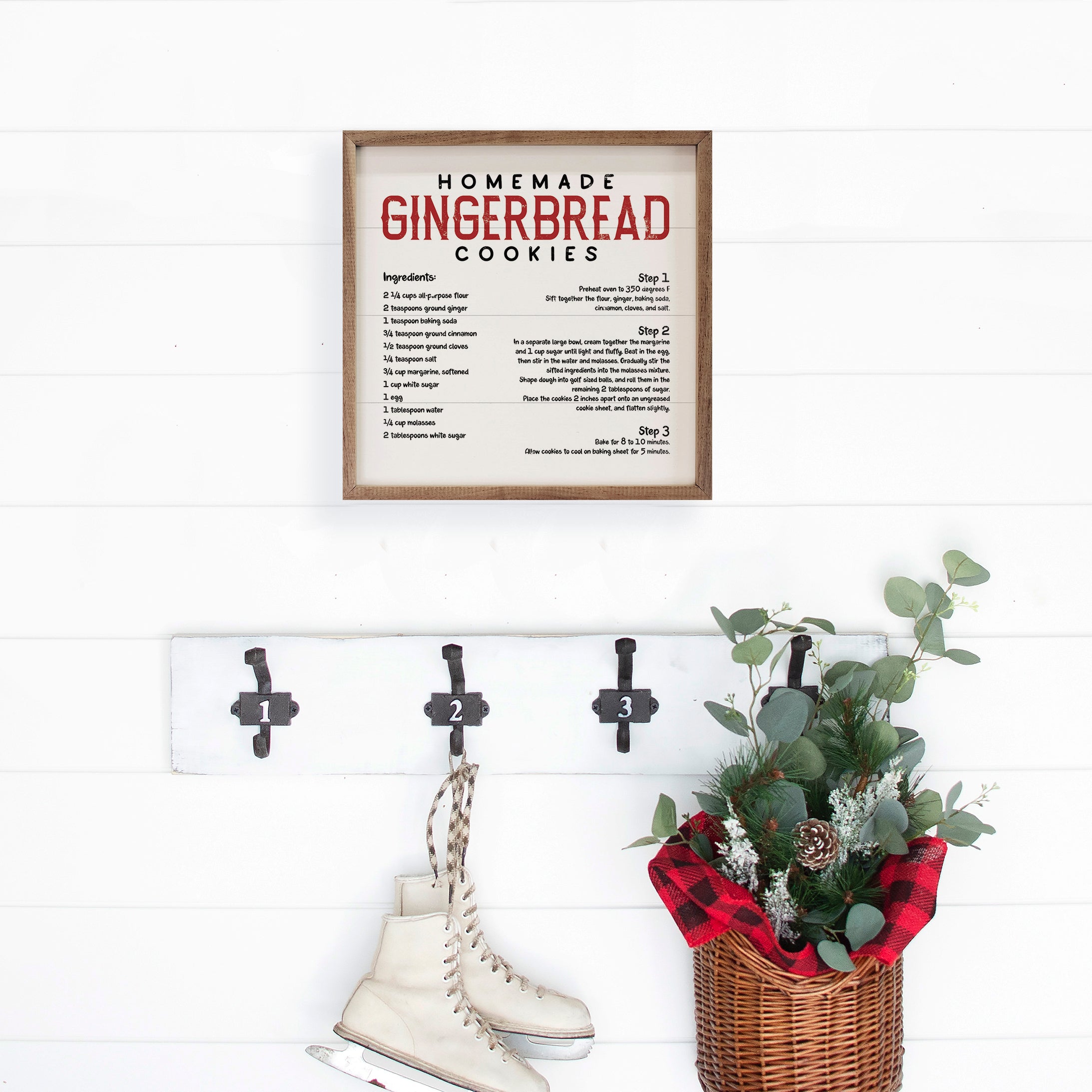 Gingerbread Cookie Recipe White 16x16 / White