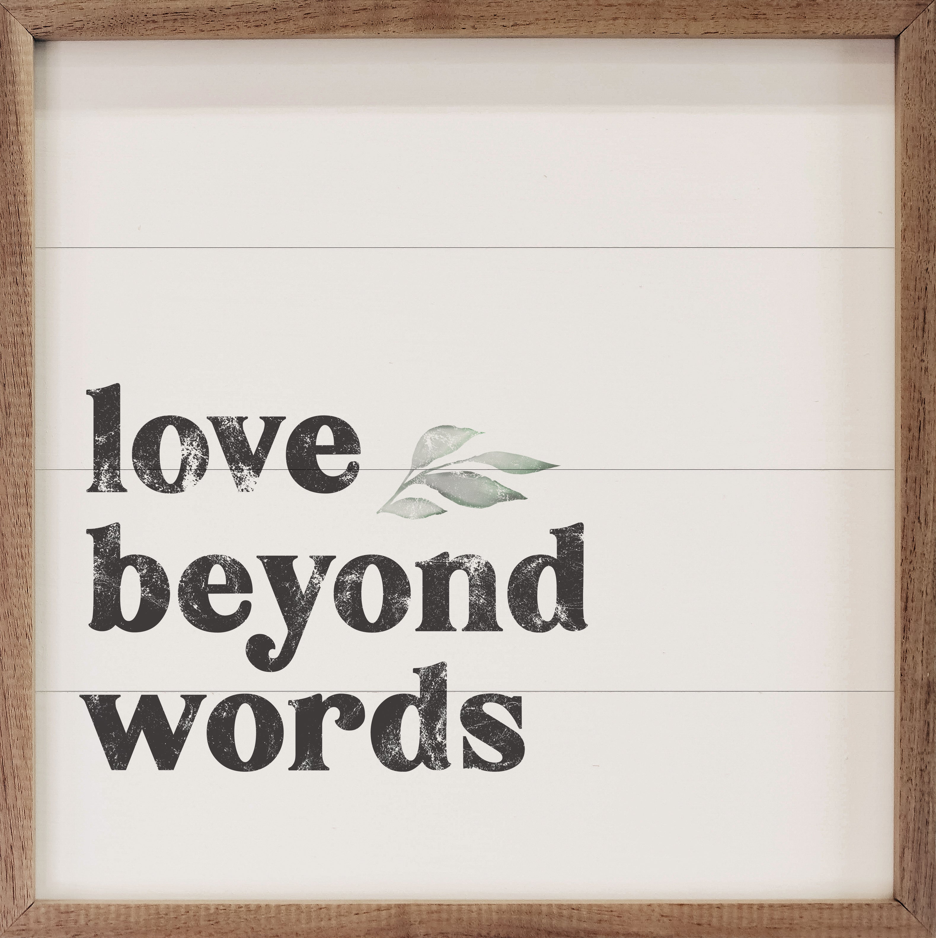 Love Beyond Words Greenery White 16x16 / White