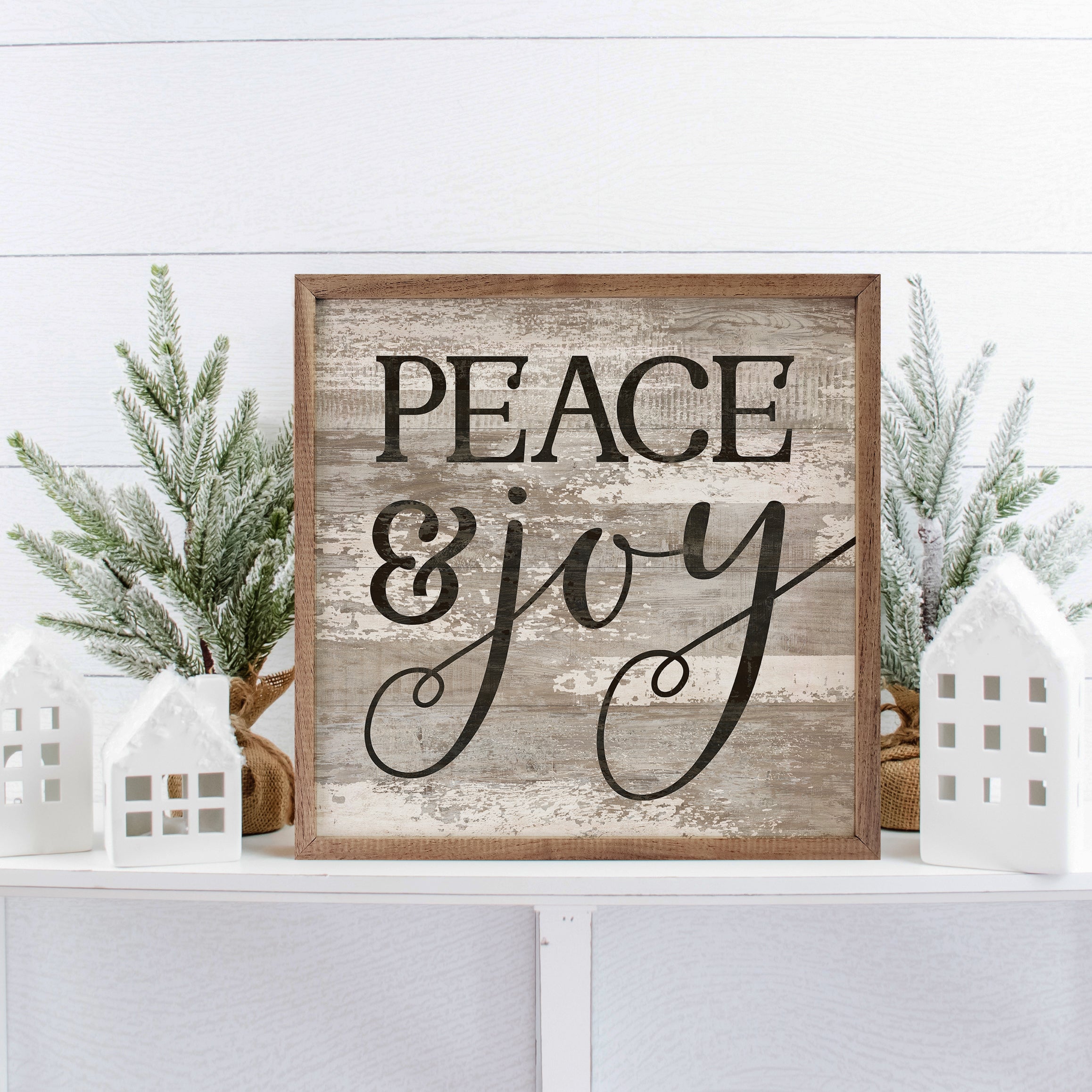 Peace And Joy Whitewash 16x16 / Whitewash