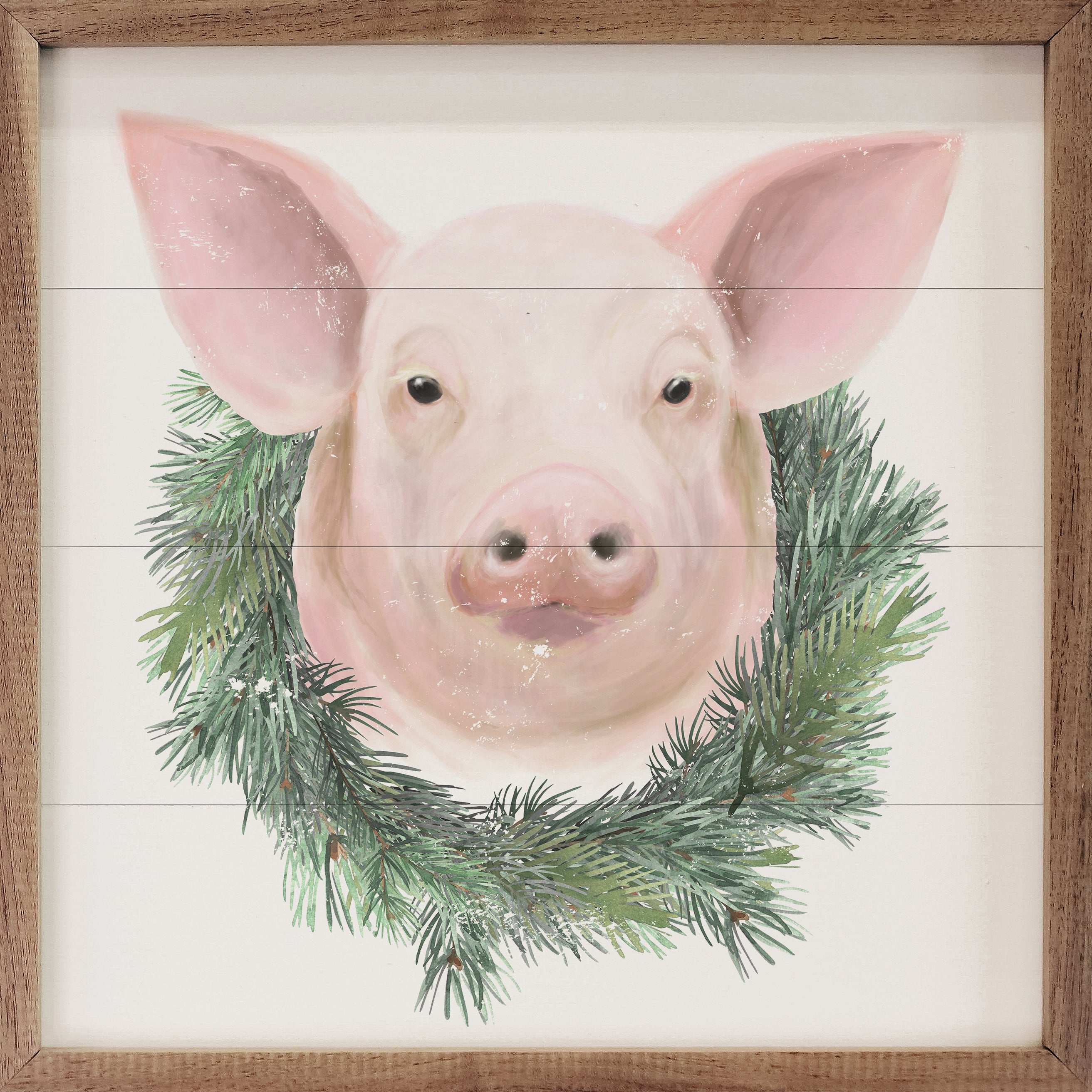 Pig Wreath White 16x16 / White