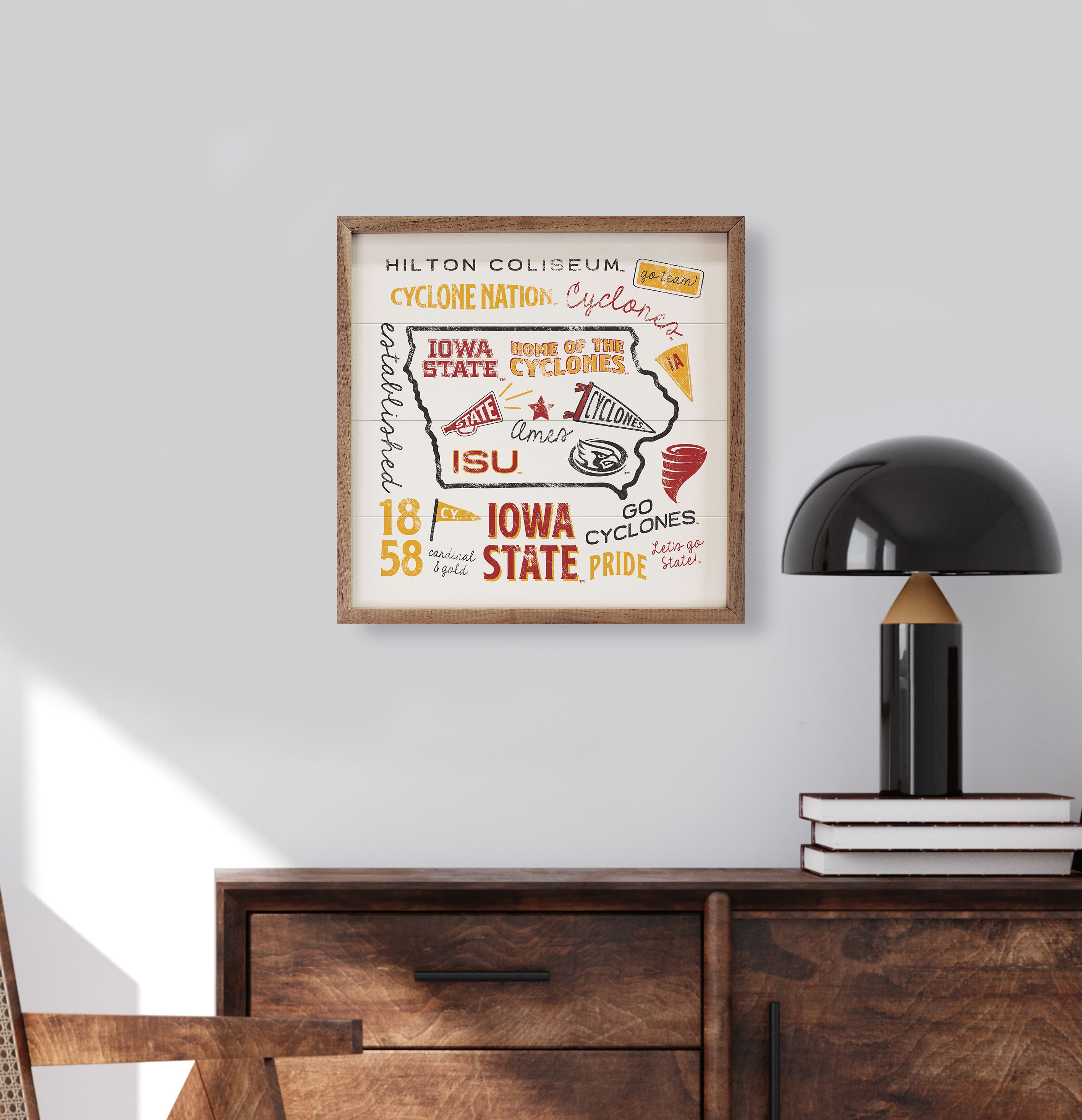 State Words Iowa State 16x16 / White