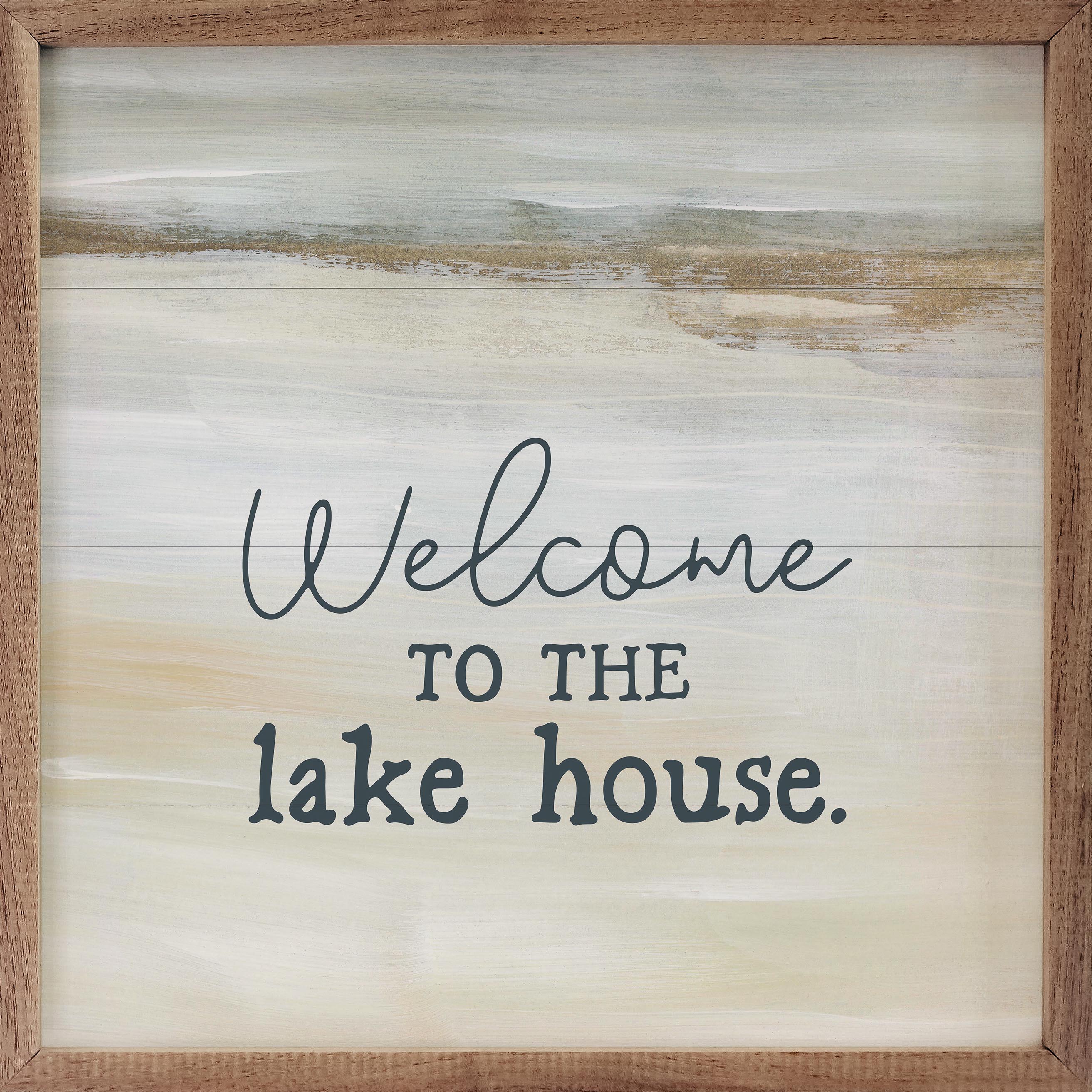 Welcome To Our Lake House By Emily Wood 16x16 / Multi-Color