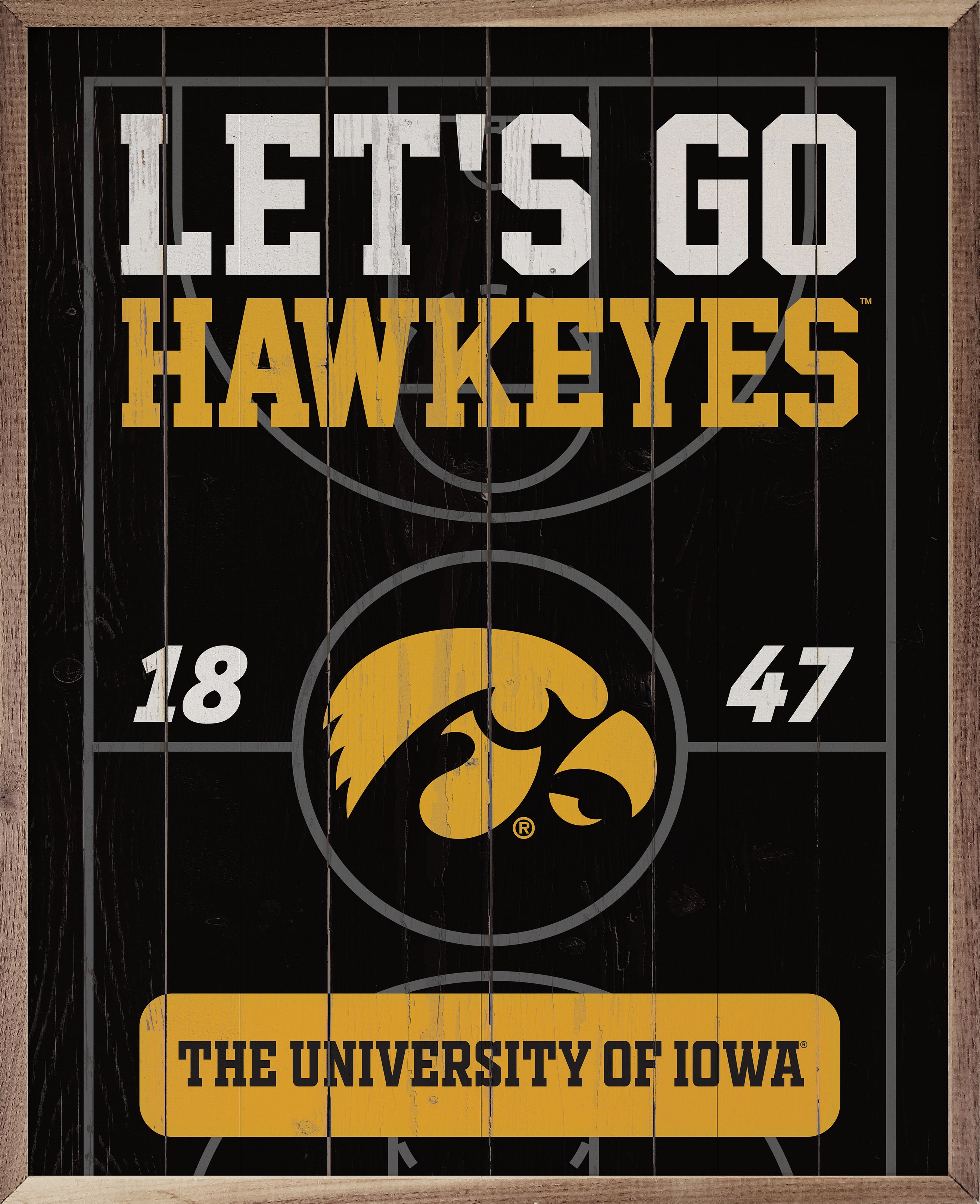 Let's Go Hawkeyes 16x20 / Black