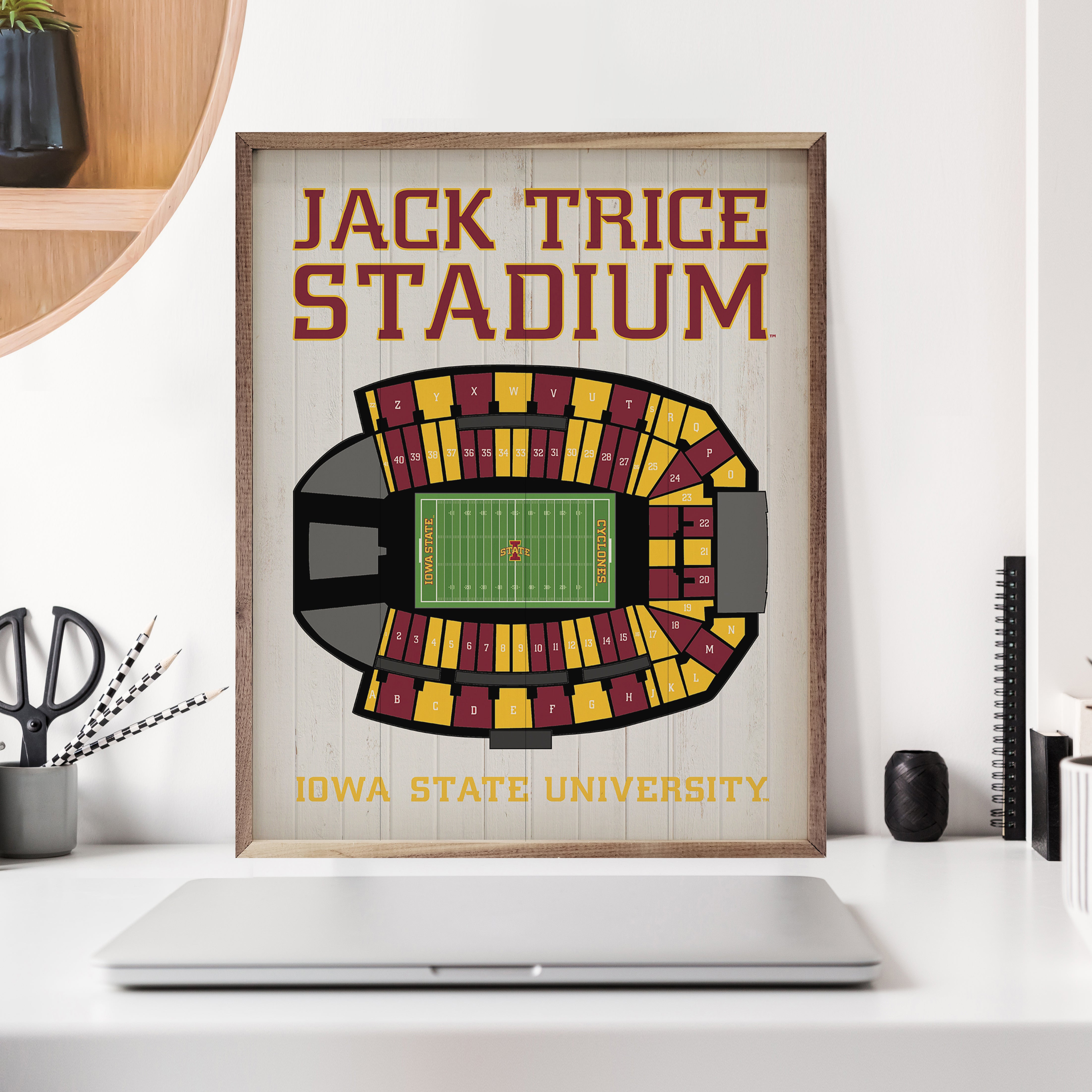 Stadium Seating Football White Iowa State 16x20 / White