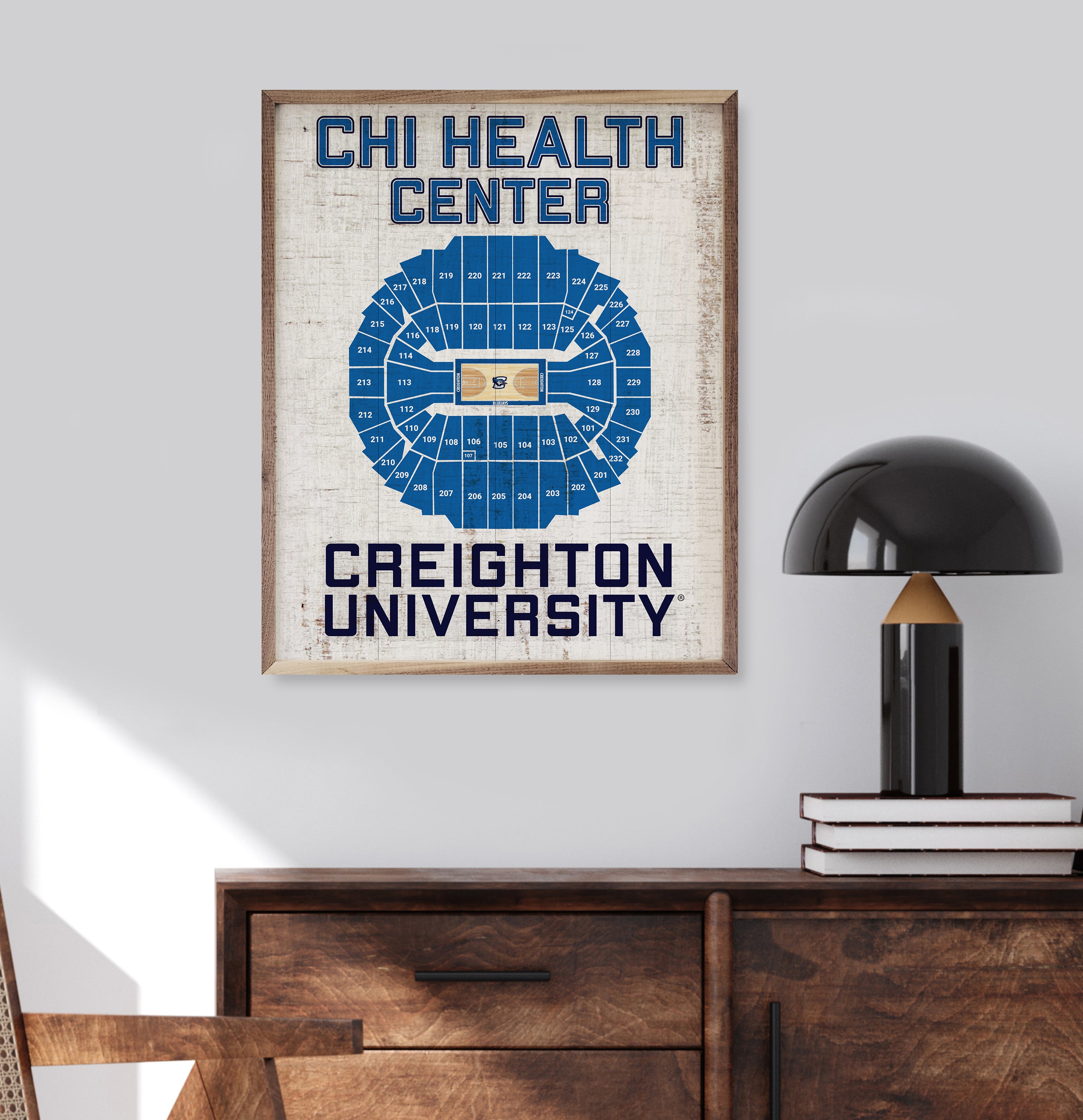 Stadium Seating Basketball Creighton 16x20 / White