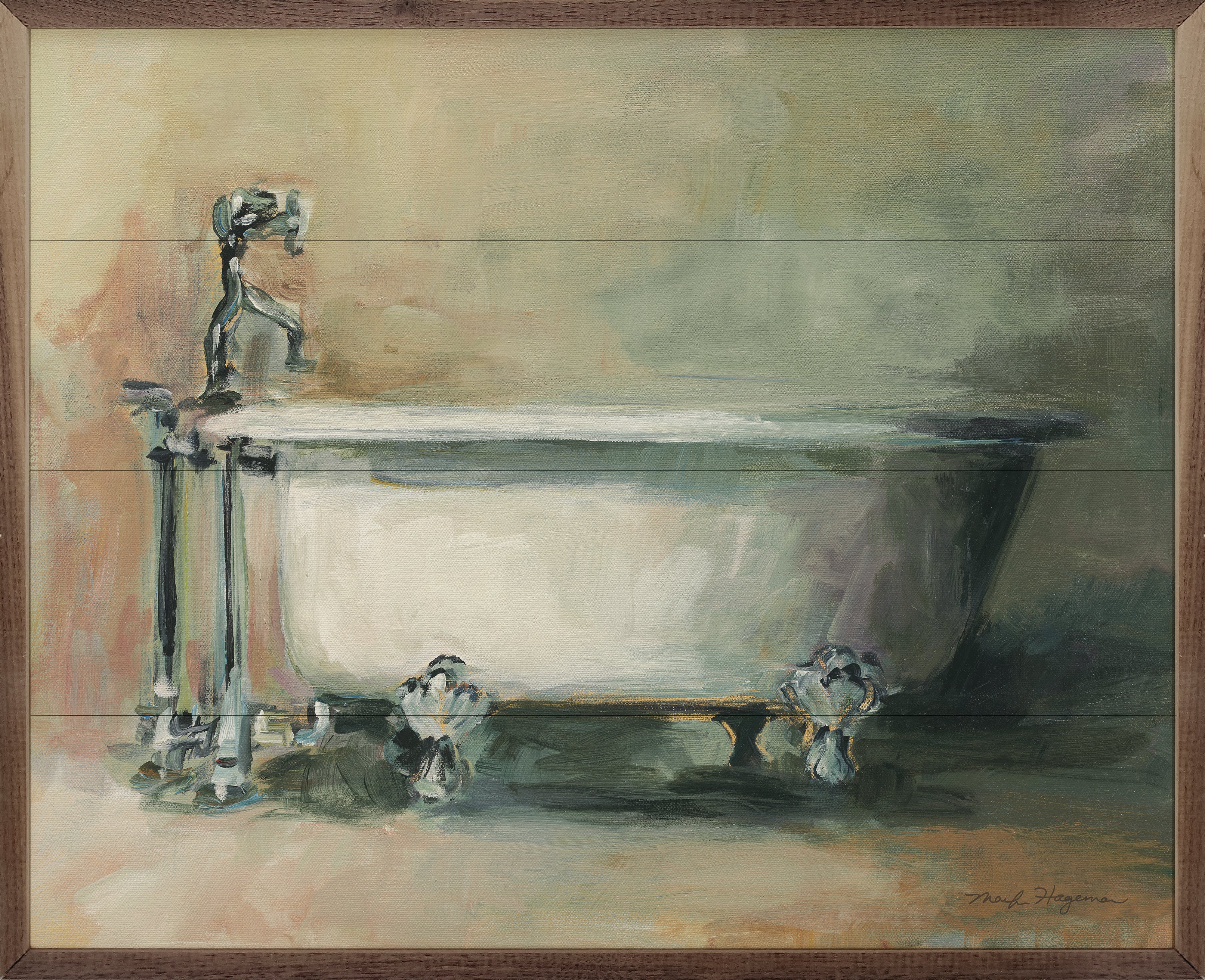 Vintage Tub By Marilyn Hageman 20x16 / Multi-Color