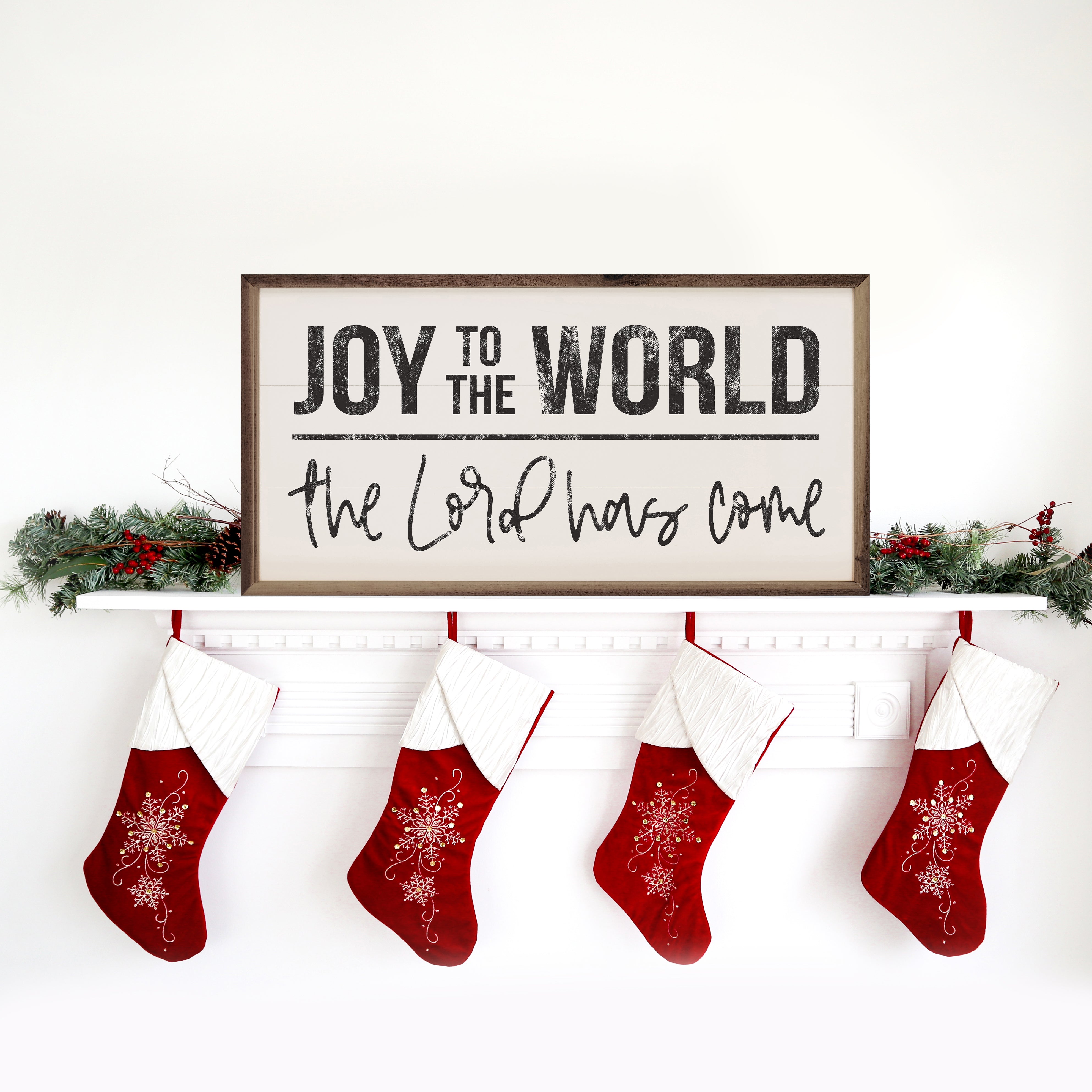 Joy To The World The Lord Has Come 24x12 / White