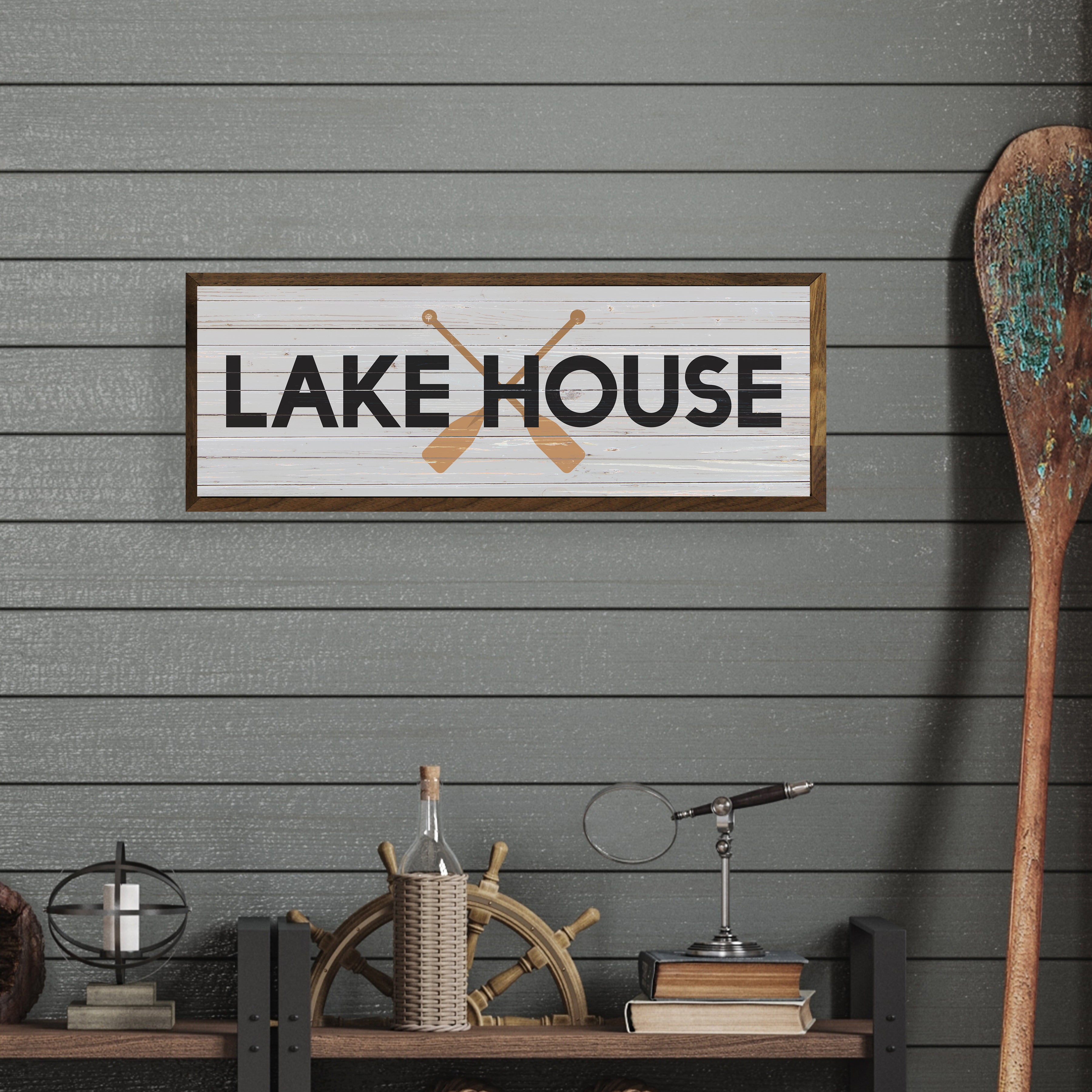 Lake House Oars Whitewash 24x8 / Whitewash