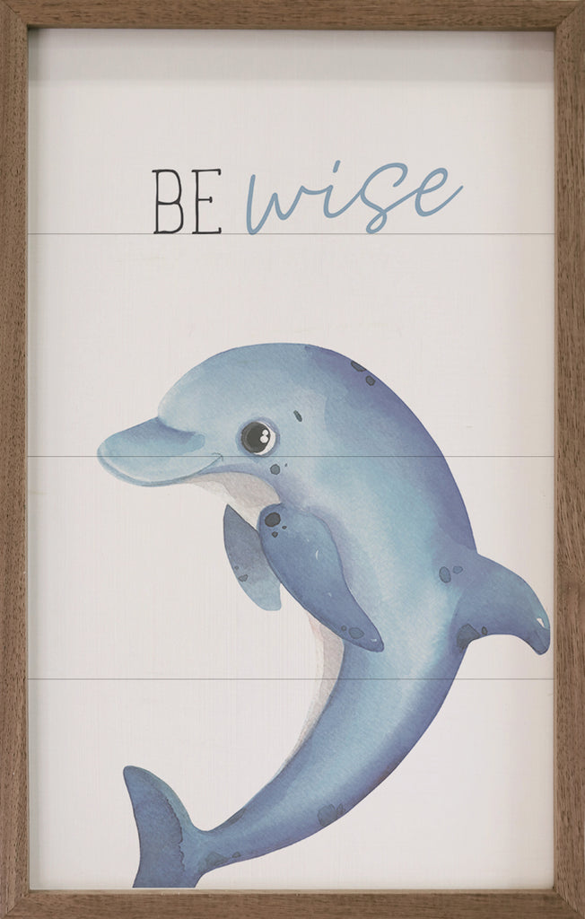 Be Wise Dolphin White 10x16 / White