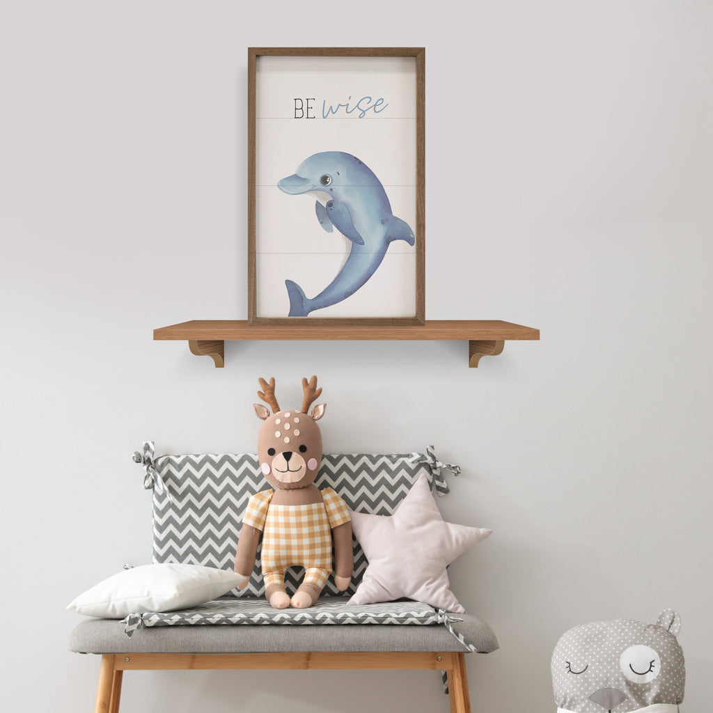 Be Wise Dolphin White 10x16 / White