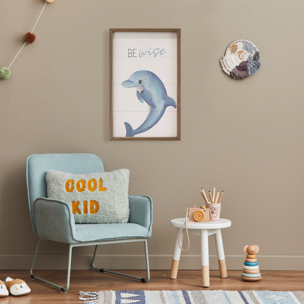 Be Wise Dolphin White 10x16 / White