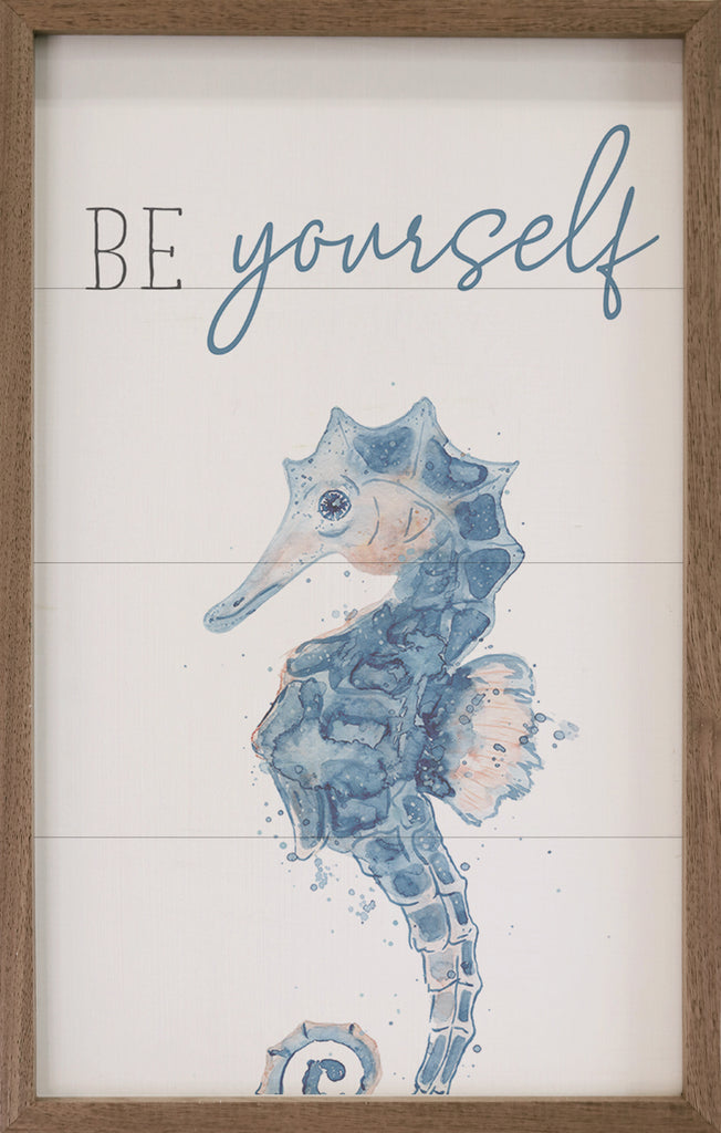 Be Yourself Seahorse White 10x16 / White