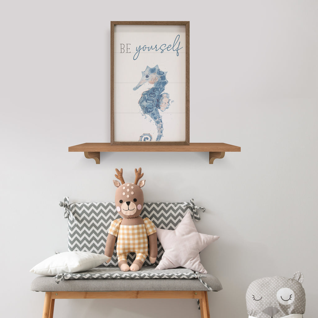 Be Yourself Seahorse White 10x16 / White