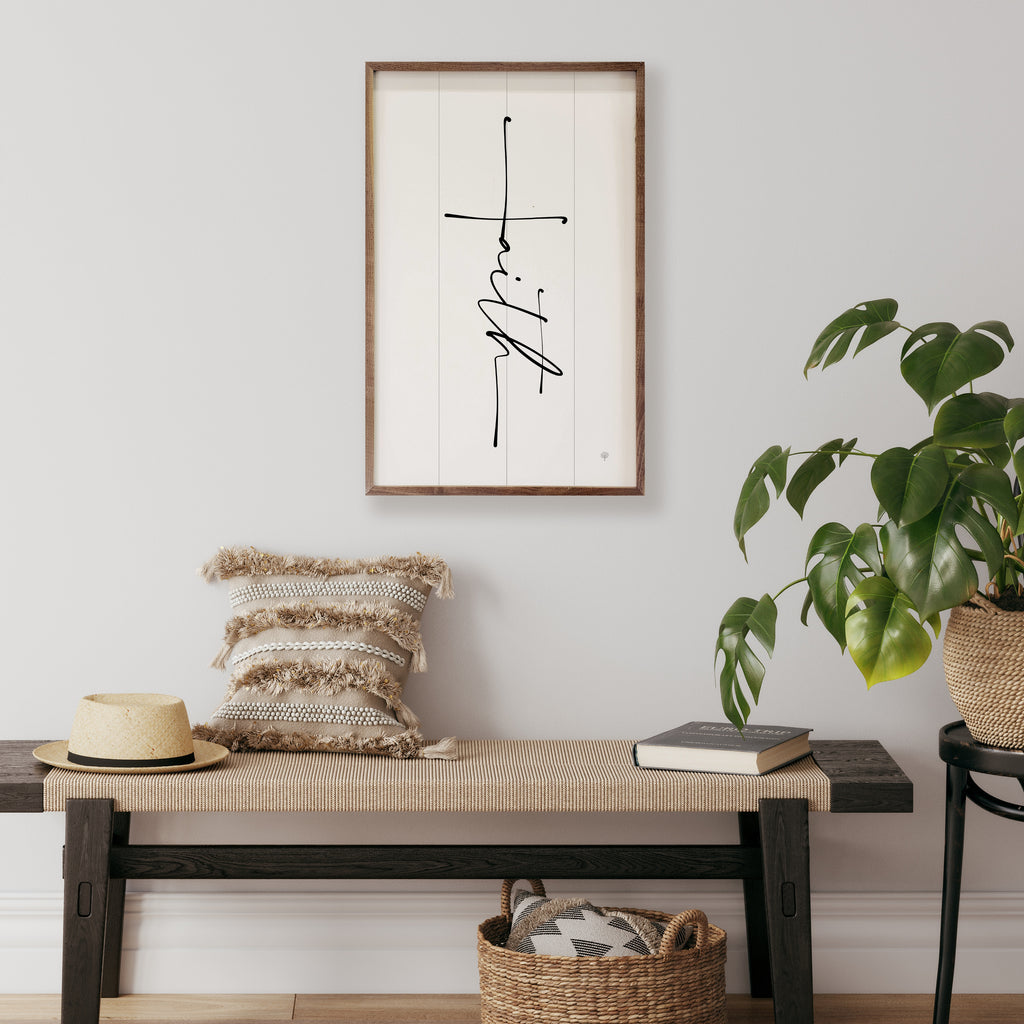Faith Cross White 10x16 / White