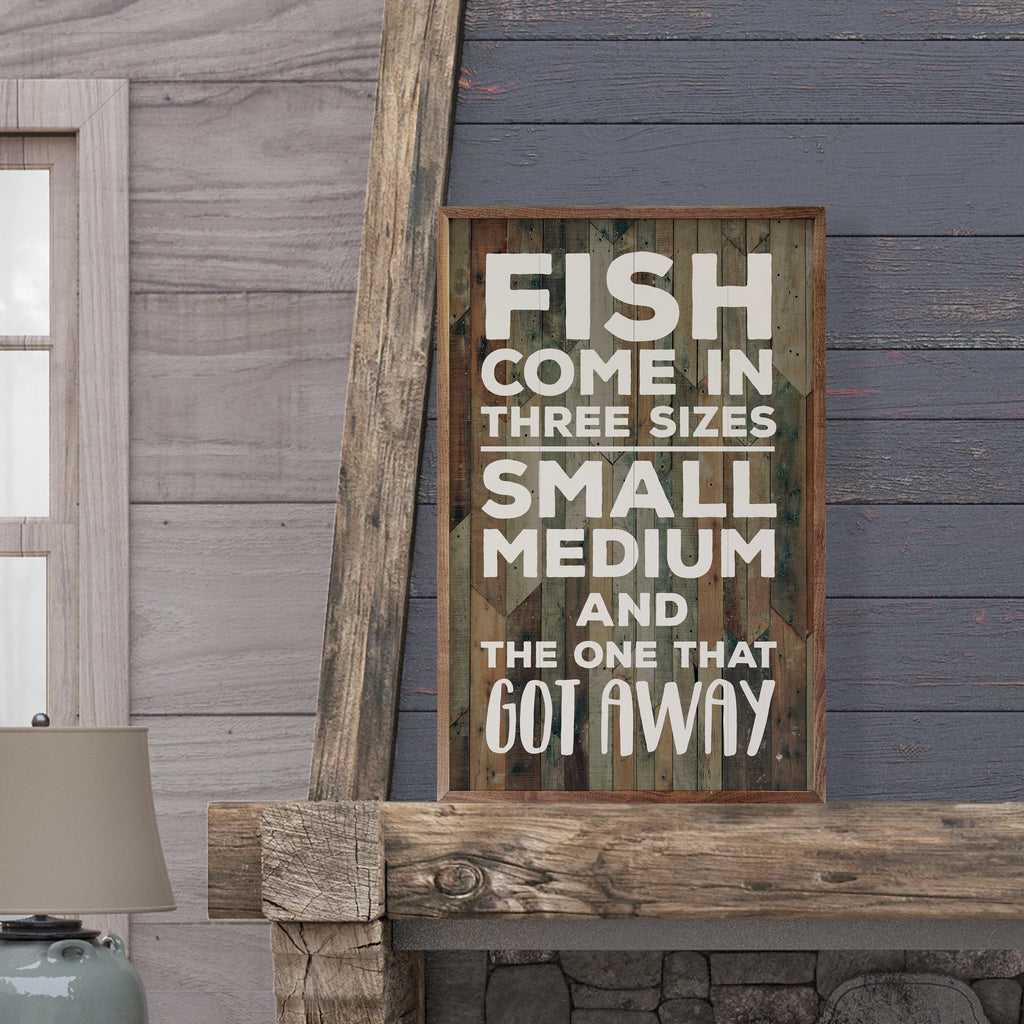 Fish Come in Three Sizes Brown 10x16 / Brown