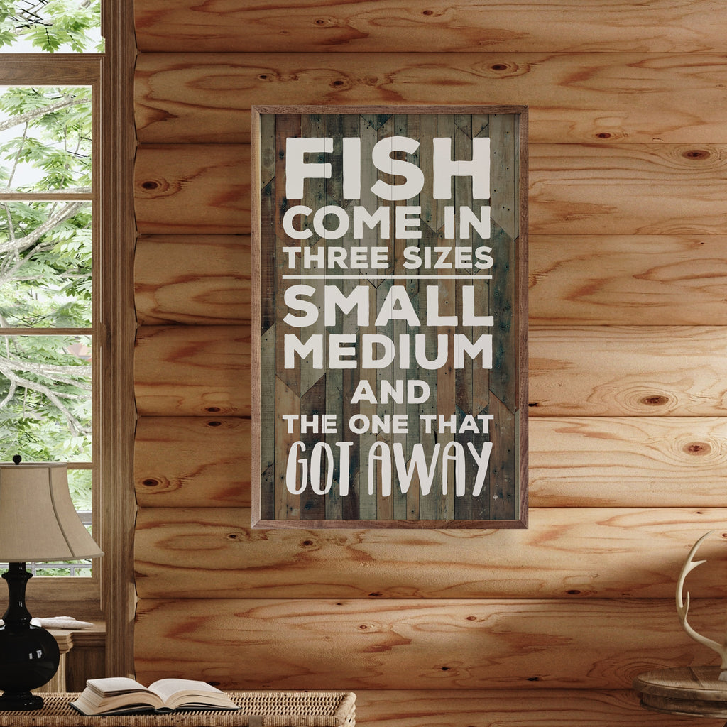 Fish Come in Three Sizes Brown 10x16 / Brown