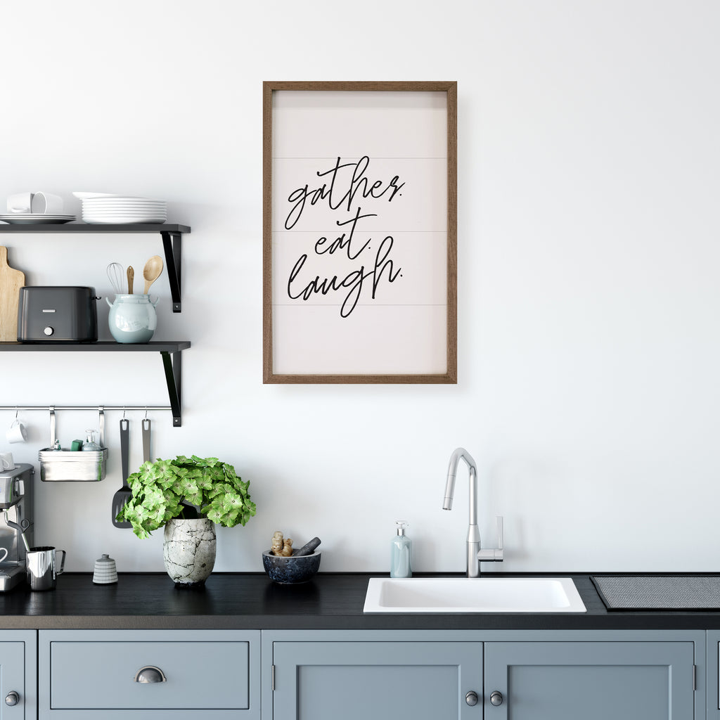 Gather Eat Laugh Script 10x16 / White