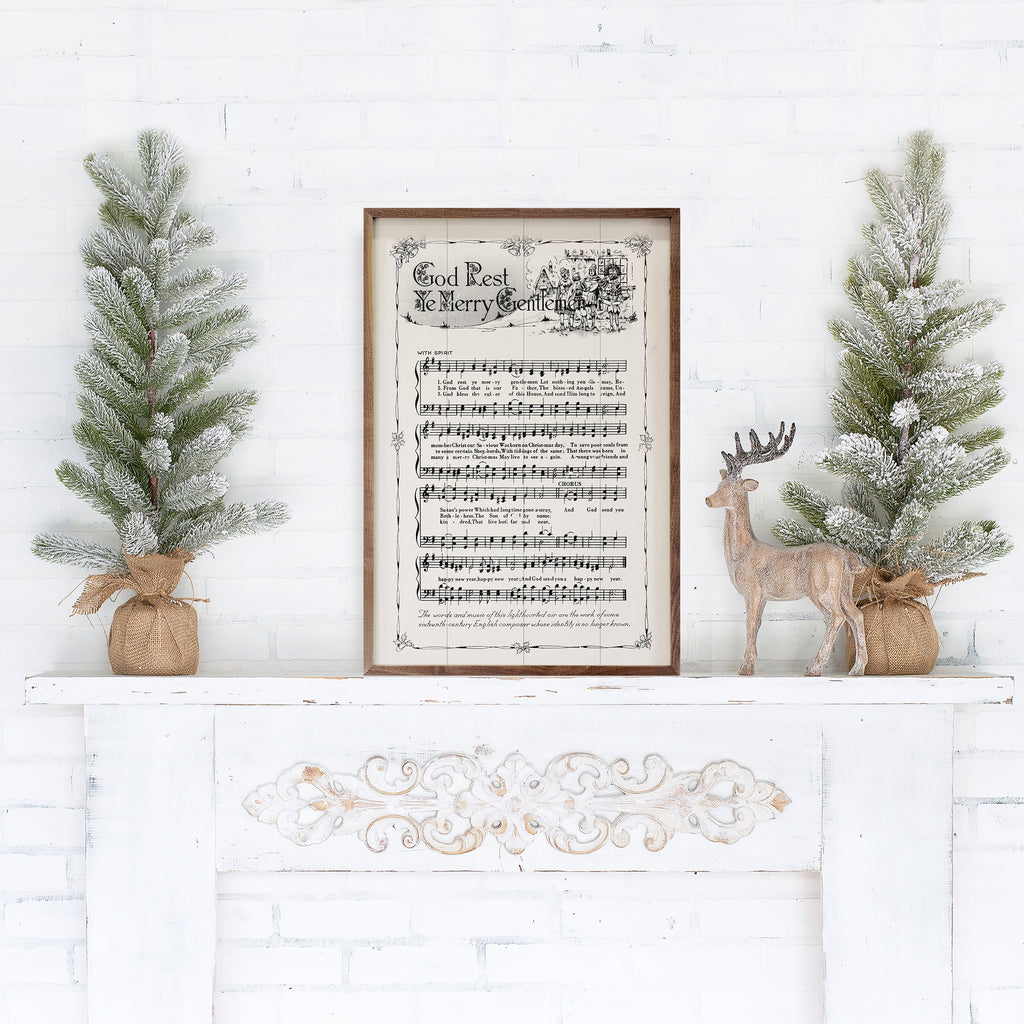 God Rest Ye Merry Gentlemen Sheet Music 10x16 / White