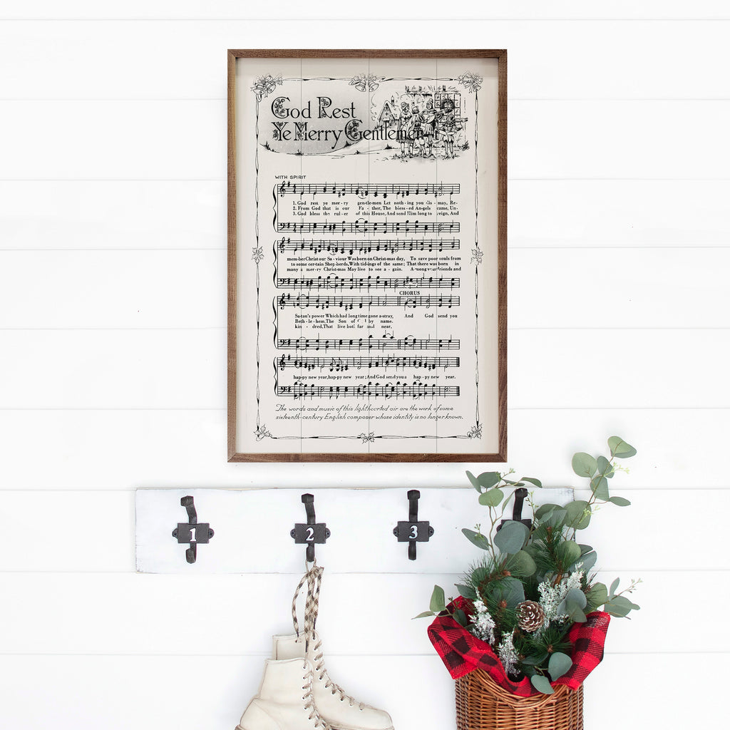 God Rest Ye Merry Gentlemen Sheet Music 10x16 / White