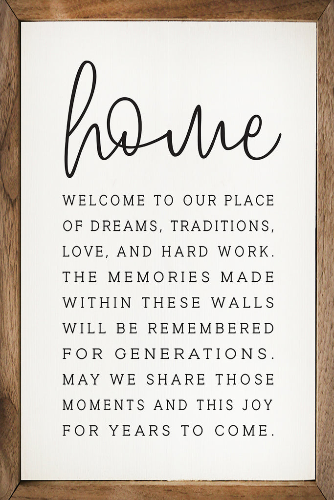 Welcome To Our Place 10x16 / White