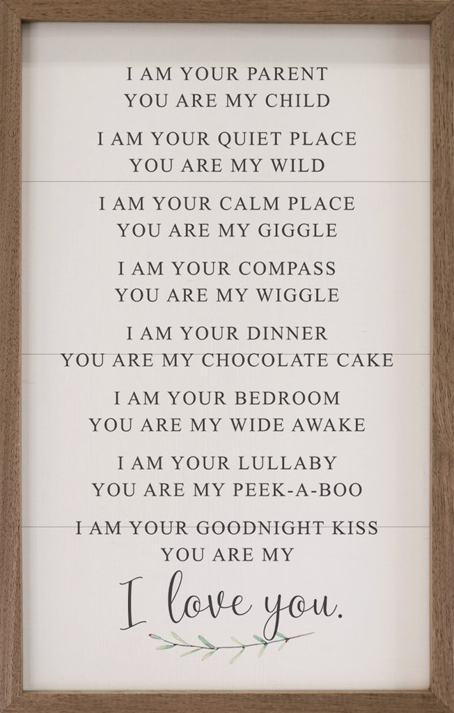 I Love You I Am Your Parent Greenery White 10x16 / White