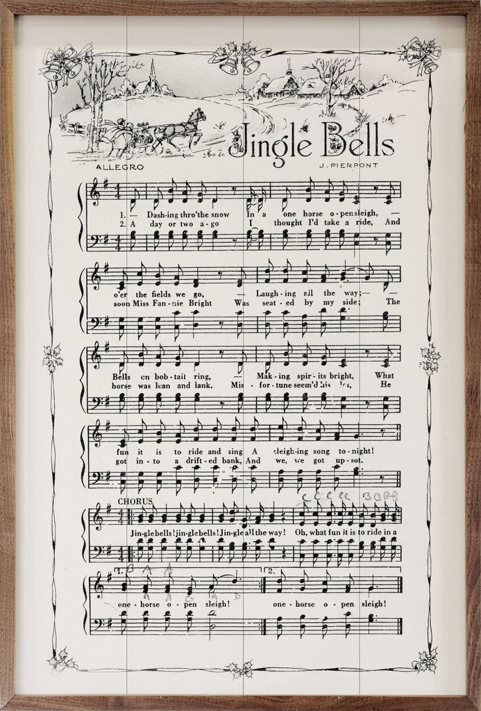 Jingle Bells Sheet Music 10x16 / White