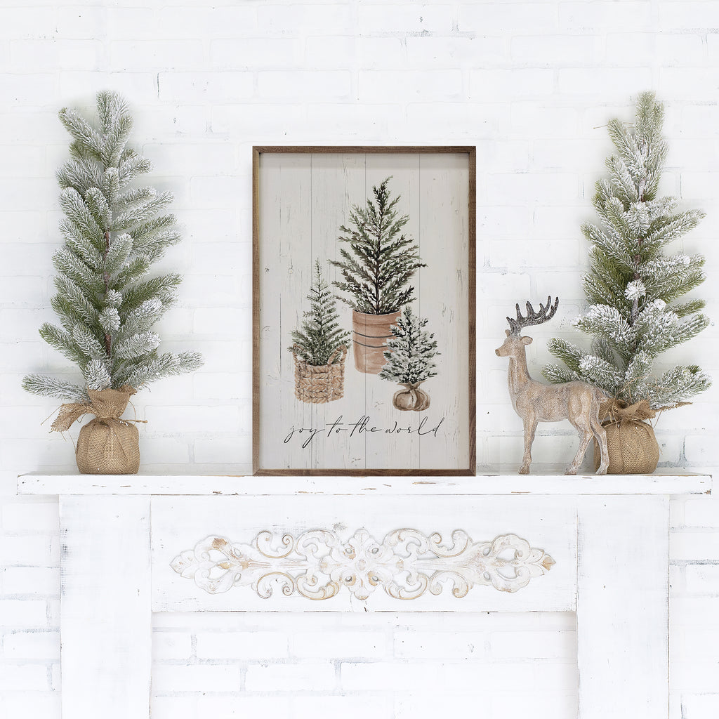 Joy To The World Three Trees 10x16 / Whitewash