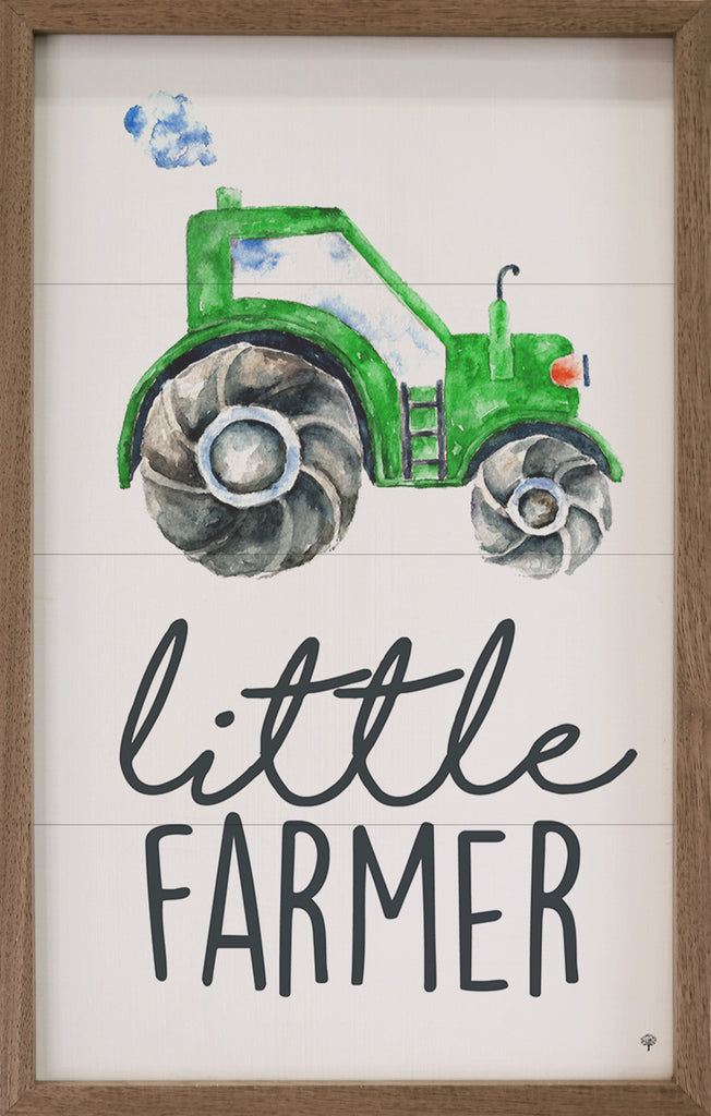 Little Farmer Green Tractor White 10x16 / White