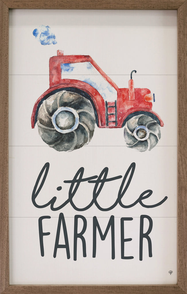 Little Farmer Red Tractor White 10x16 / White