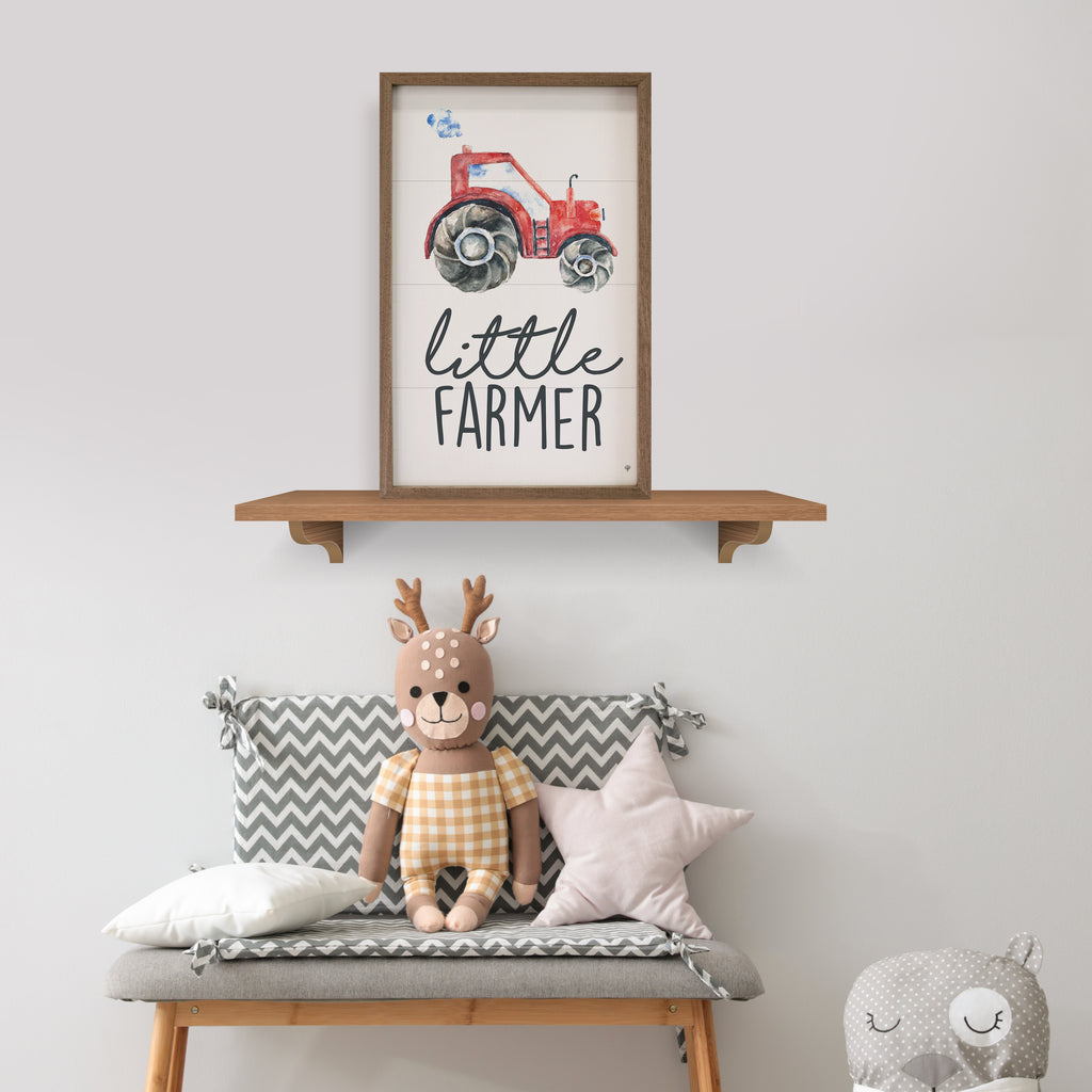 Little Farmer Red Tractor White 10x16 / White