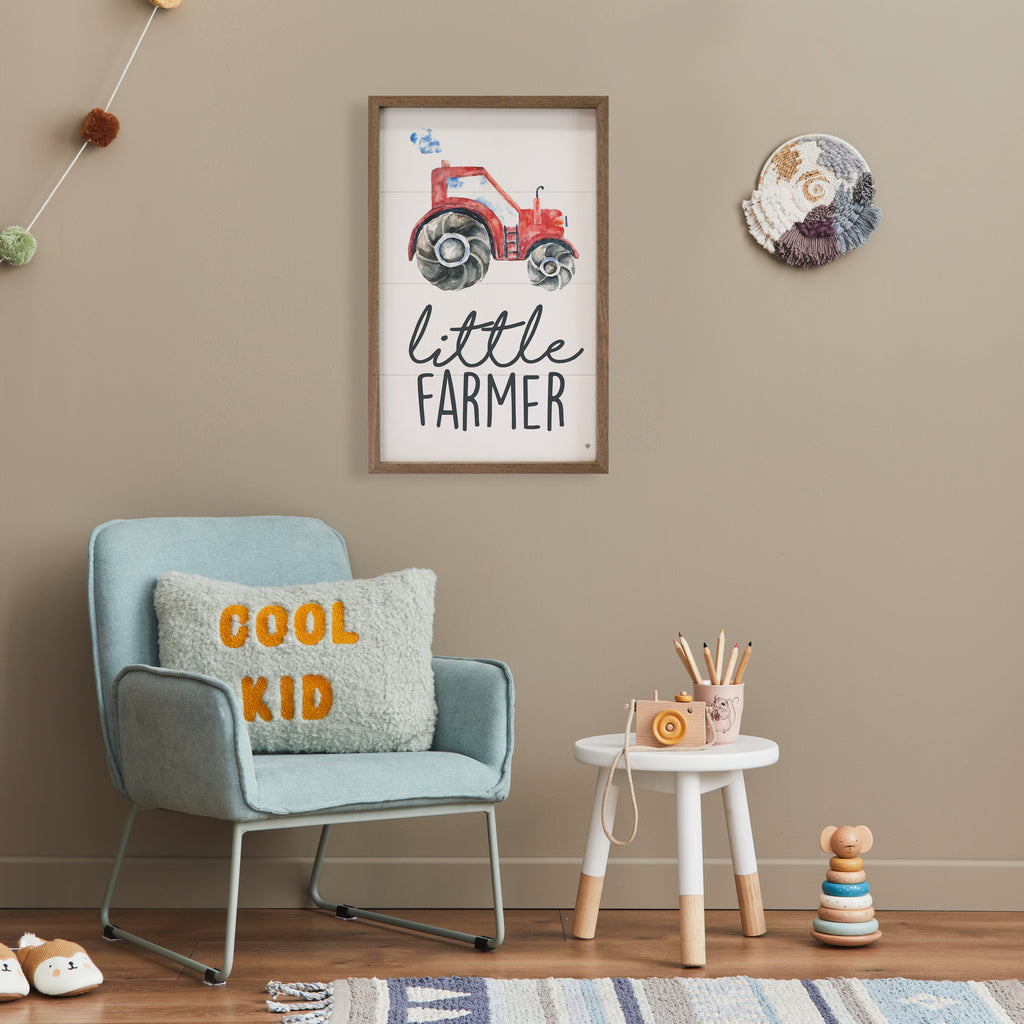 Little Farmer Red Tractor White 10x16 / White