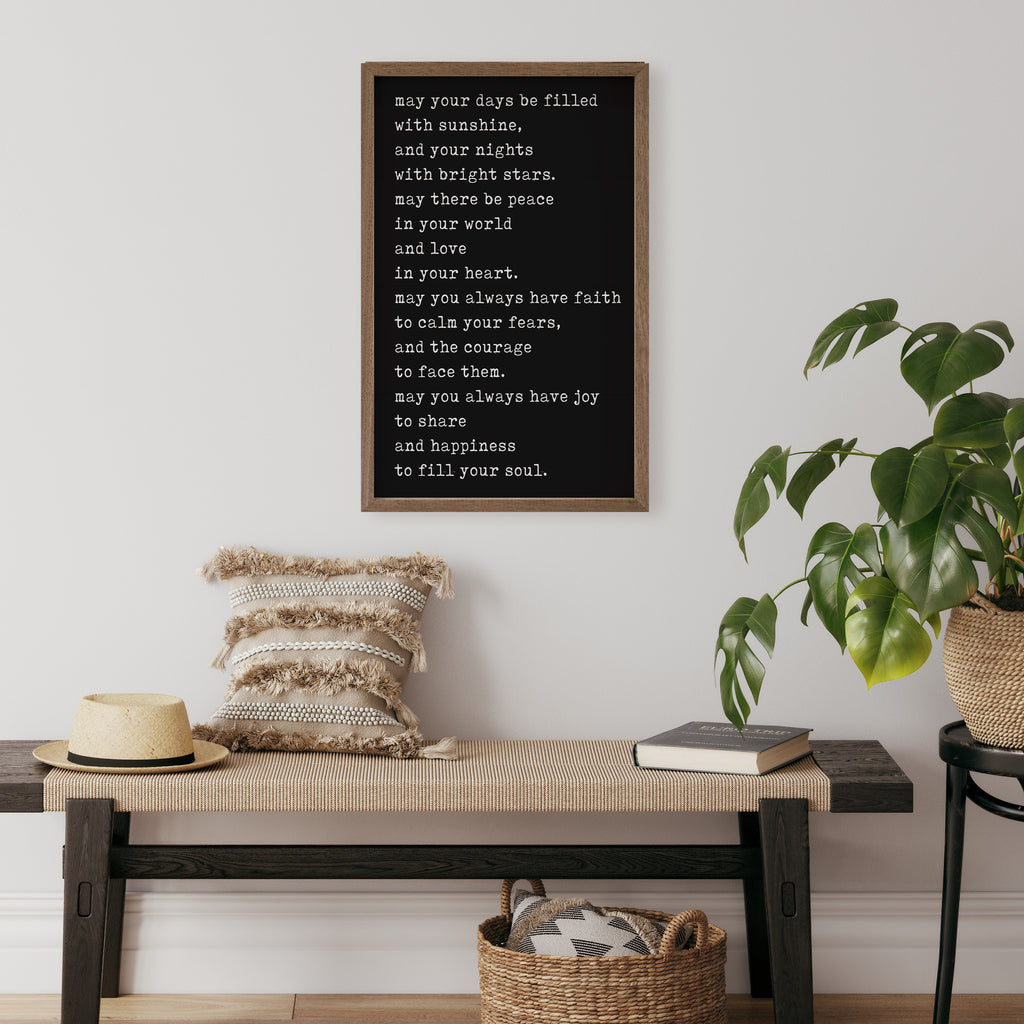 May Your Days Be Filled Vertical Black 10x16 / Black