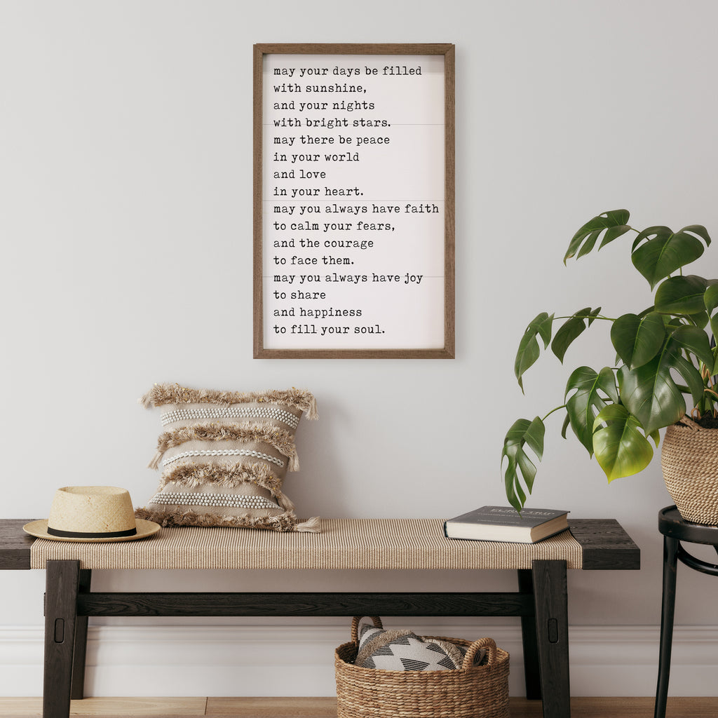 May Your Days Be Filled Vertical White 10x16 / White