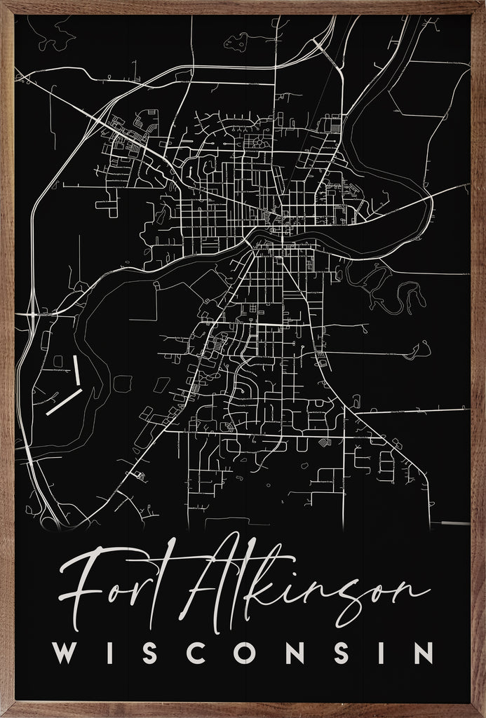 Personalized City State Coordinates Map Black 10x16 / Black