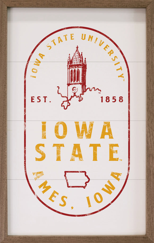 Stamp Poster Campanile Iowa State 10x16 / White