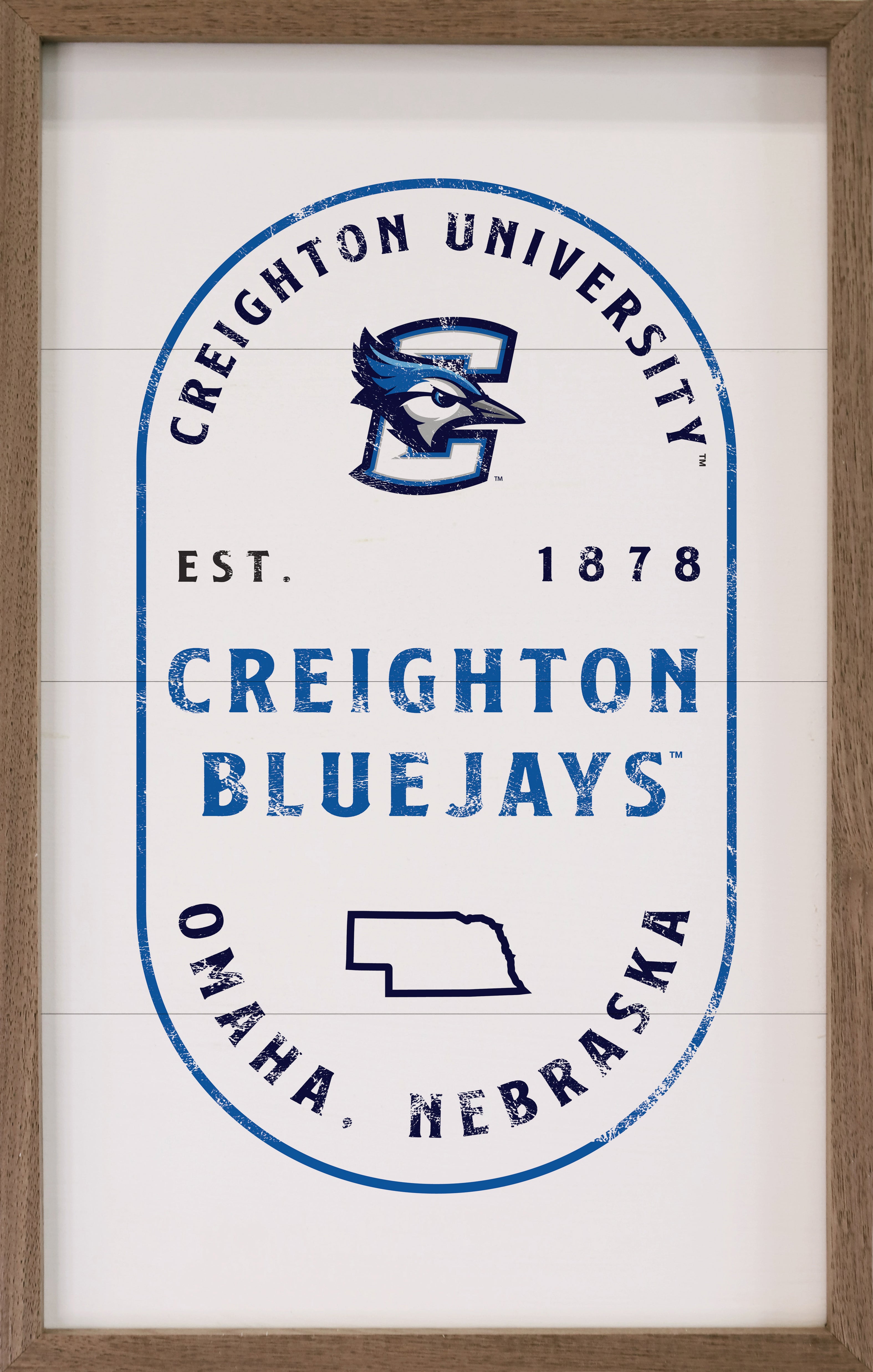 Stamp Creighton University 10x16 / White